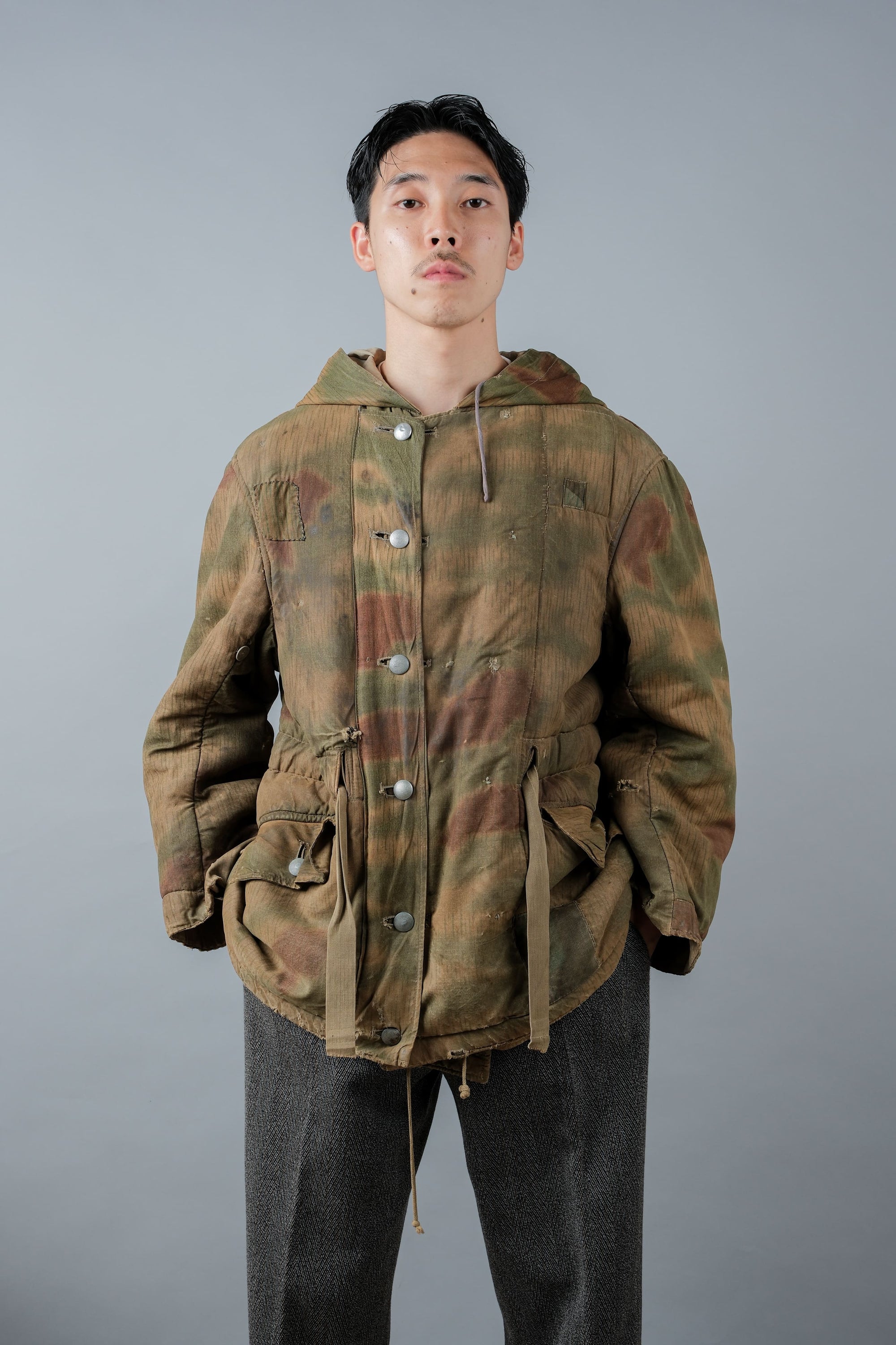 ［~40's］WWⅡ German Army Sumpftarnmuster 44 Camouflage 43 Pattern Reversible Winter Parka "Wehrmacht"