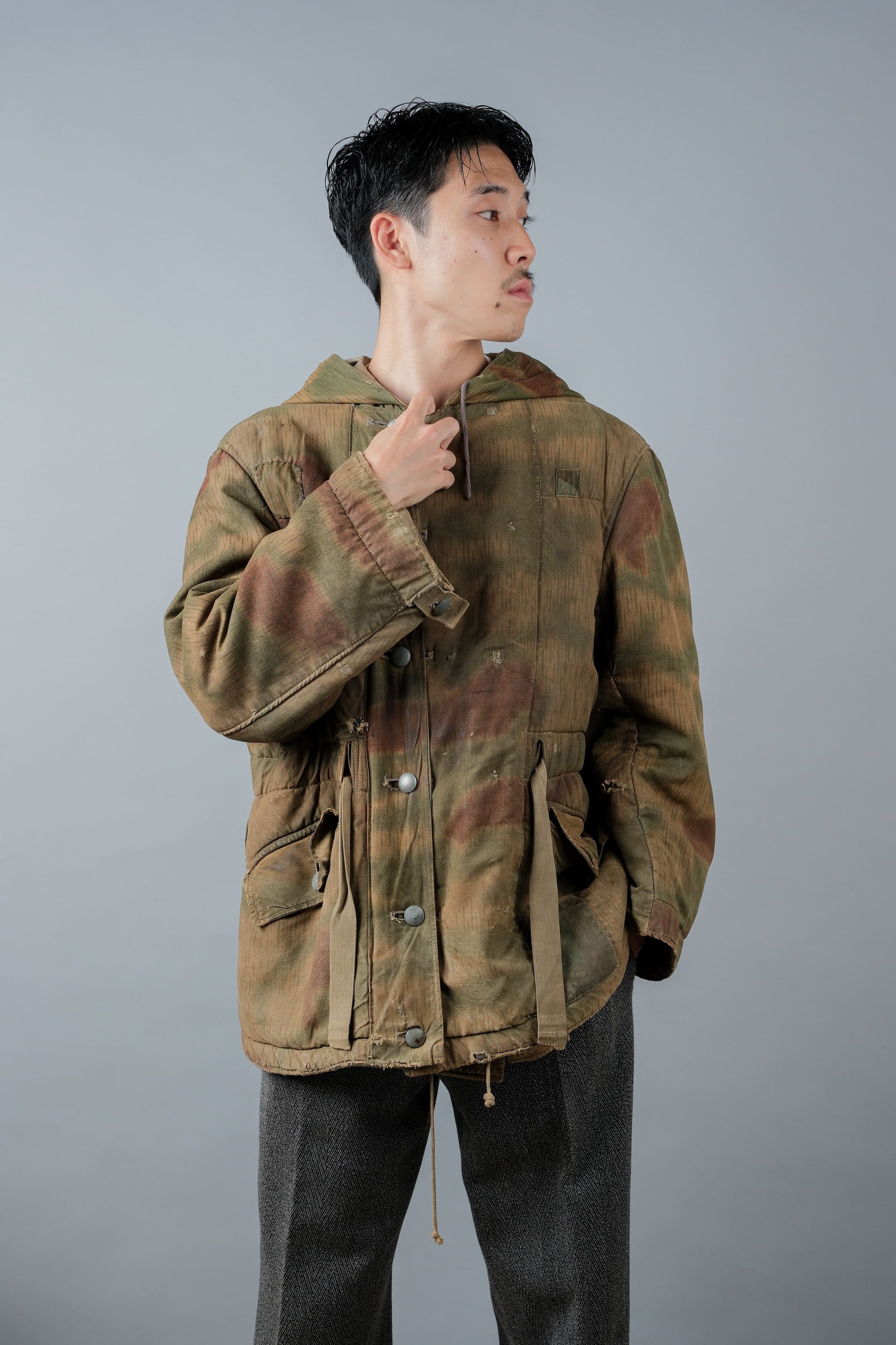 ［~40's］WWⅡ German Army Sumpftarnmuster 44 Camouflage 43 Pattern Reversible Winter Parka "Wehrmacht"