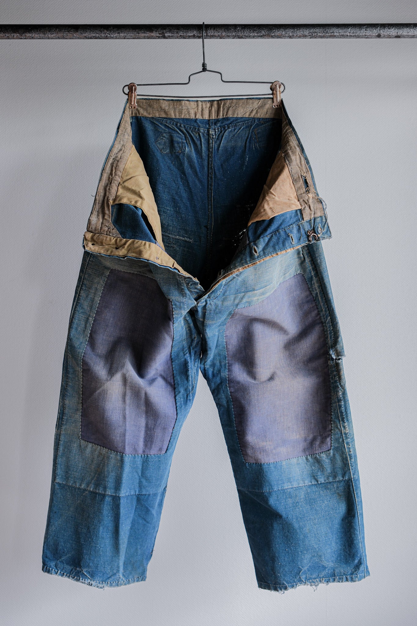 【~30's】French Vintage Indigo Metis Work Pants "Patchwork"