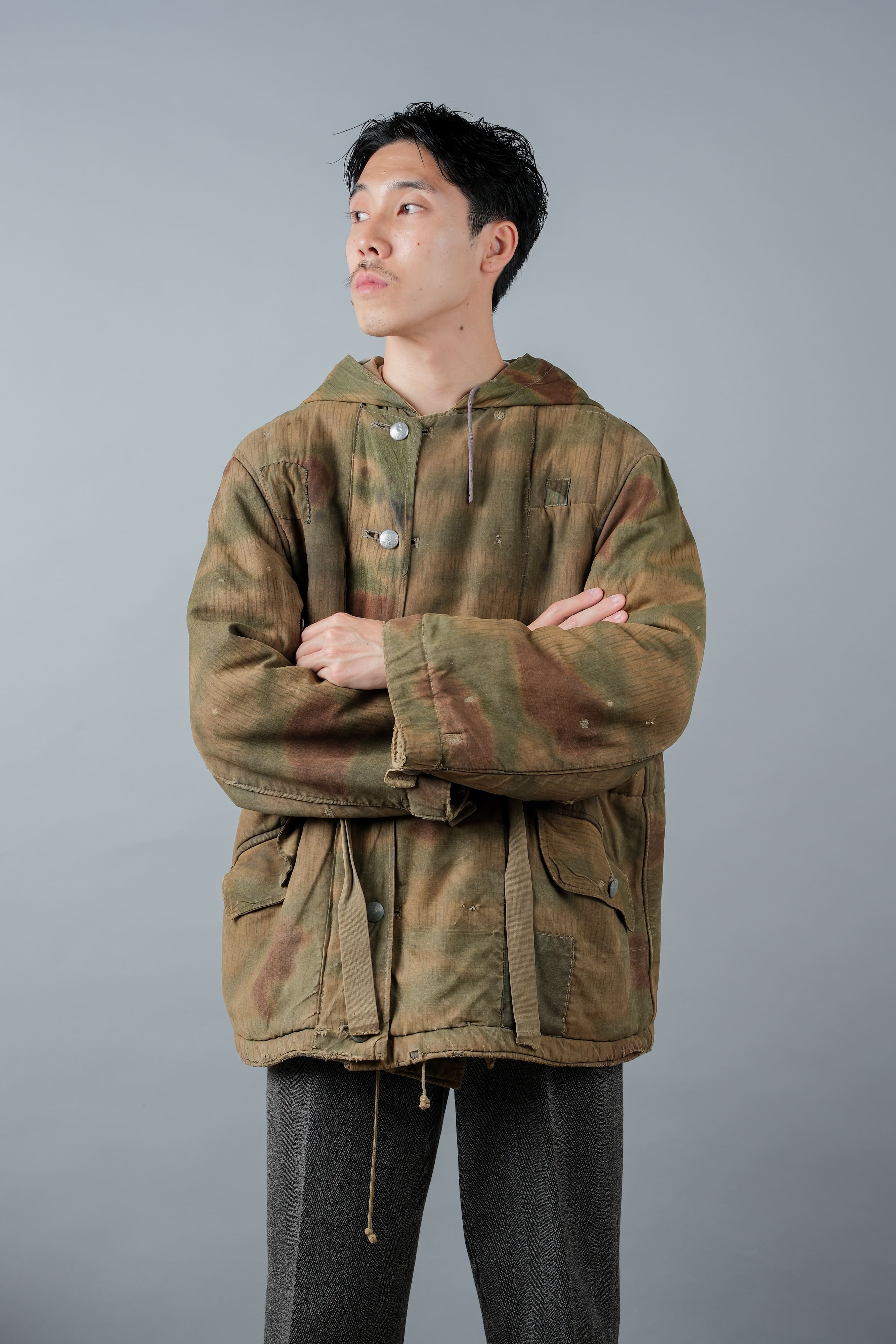 [~ 40's] WWⅱ Army allemand Sumpfternmster 44 Camouflage 43 Pattern Reversible Winter Parka "Wehrmacht"