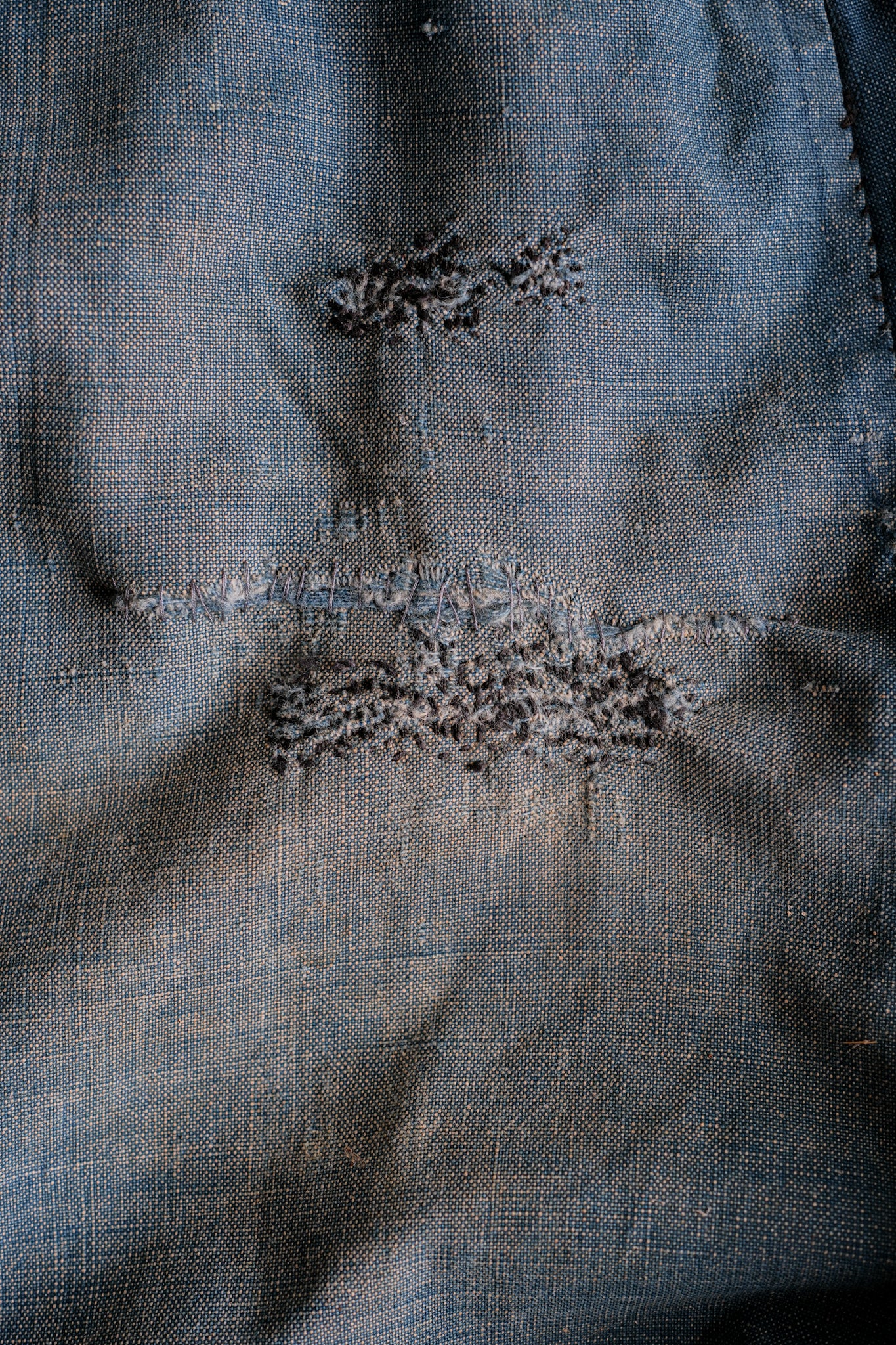 【~30's】French Vintage Indigo Metis Work Pants "Patchwork"