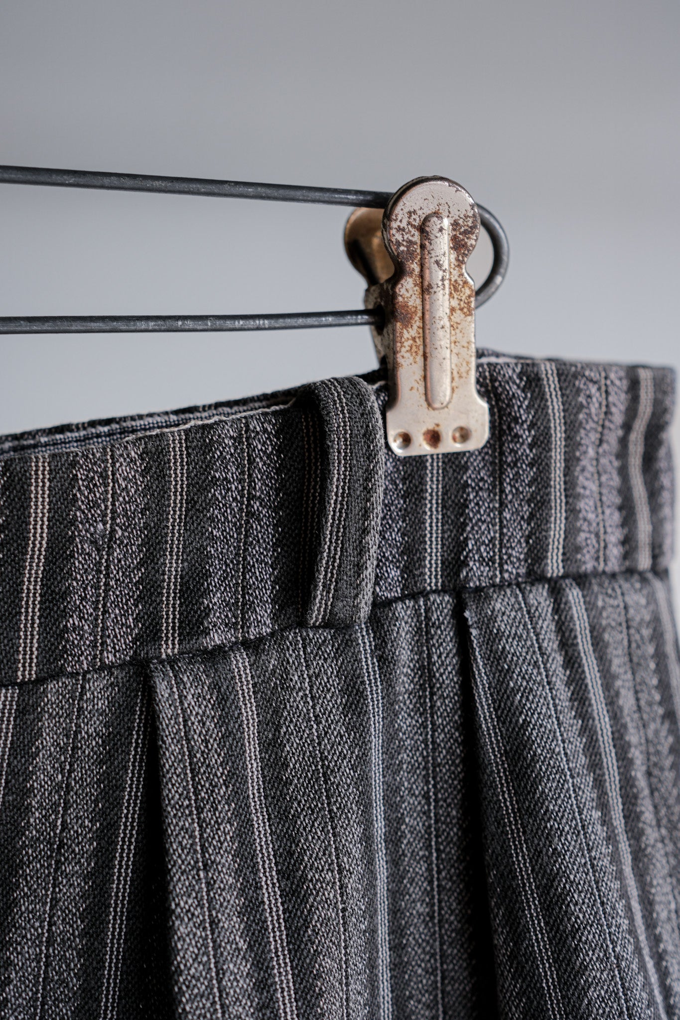［~50’s］French Vintage 2 Tuck Cotton Striped Work Pants