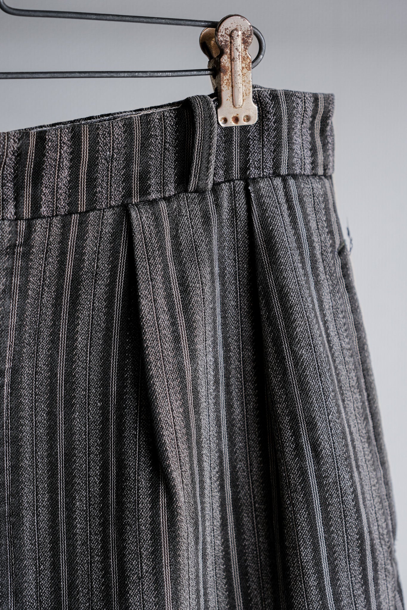 ［~50’s］French Vintage 2 Tuck Cotton Striped Work Pants