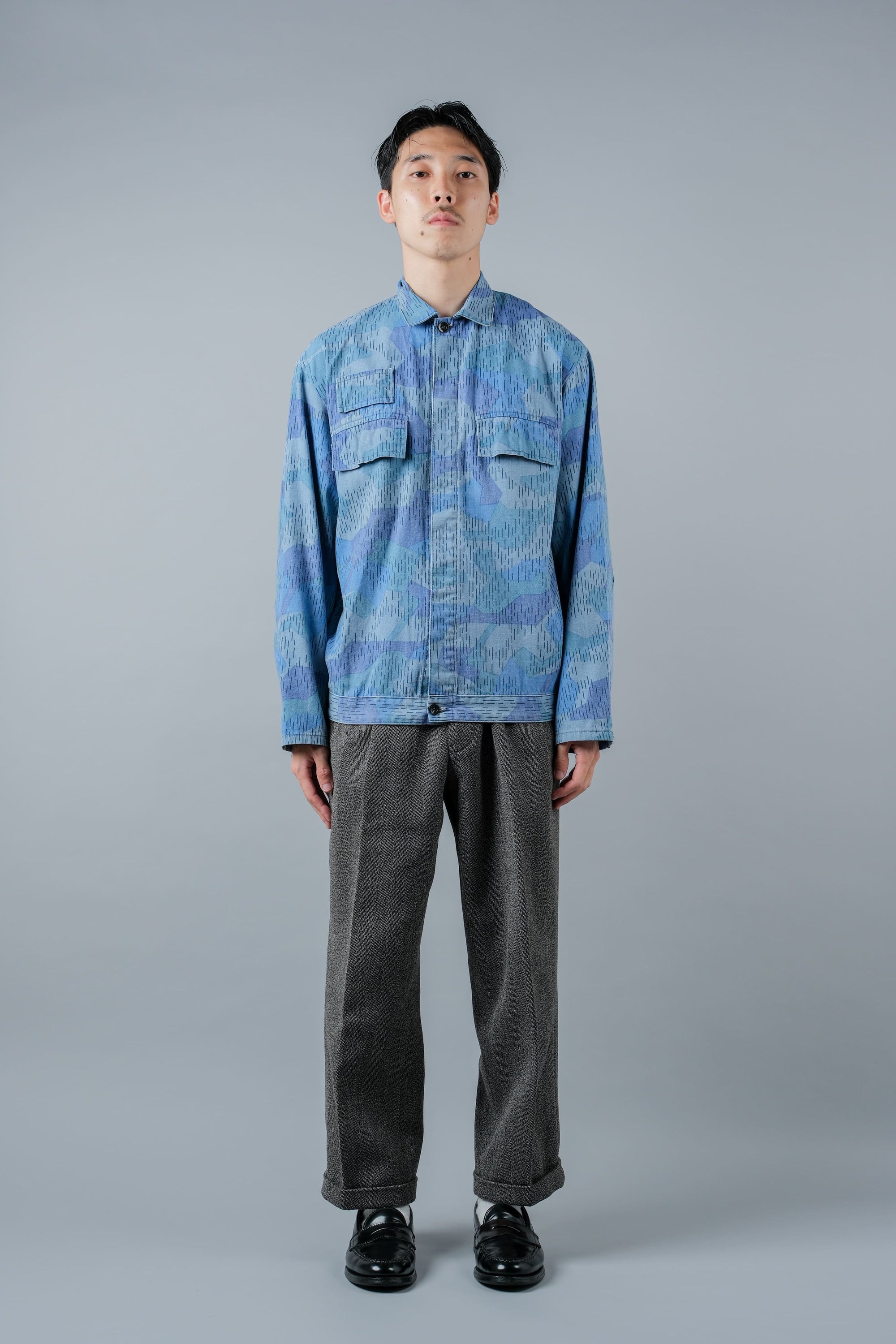 ［~80's］Czechoslovakian People's Militias & Fire Brigade Blue Splinter Pattern Camouflage Jacket