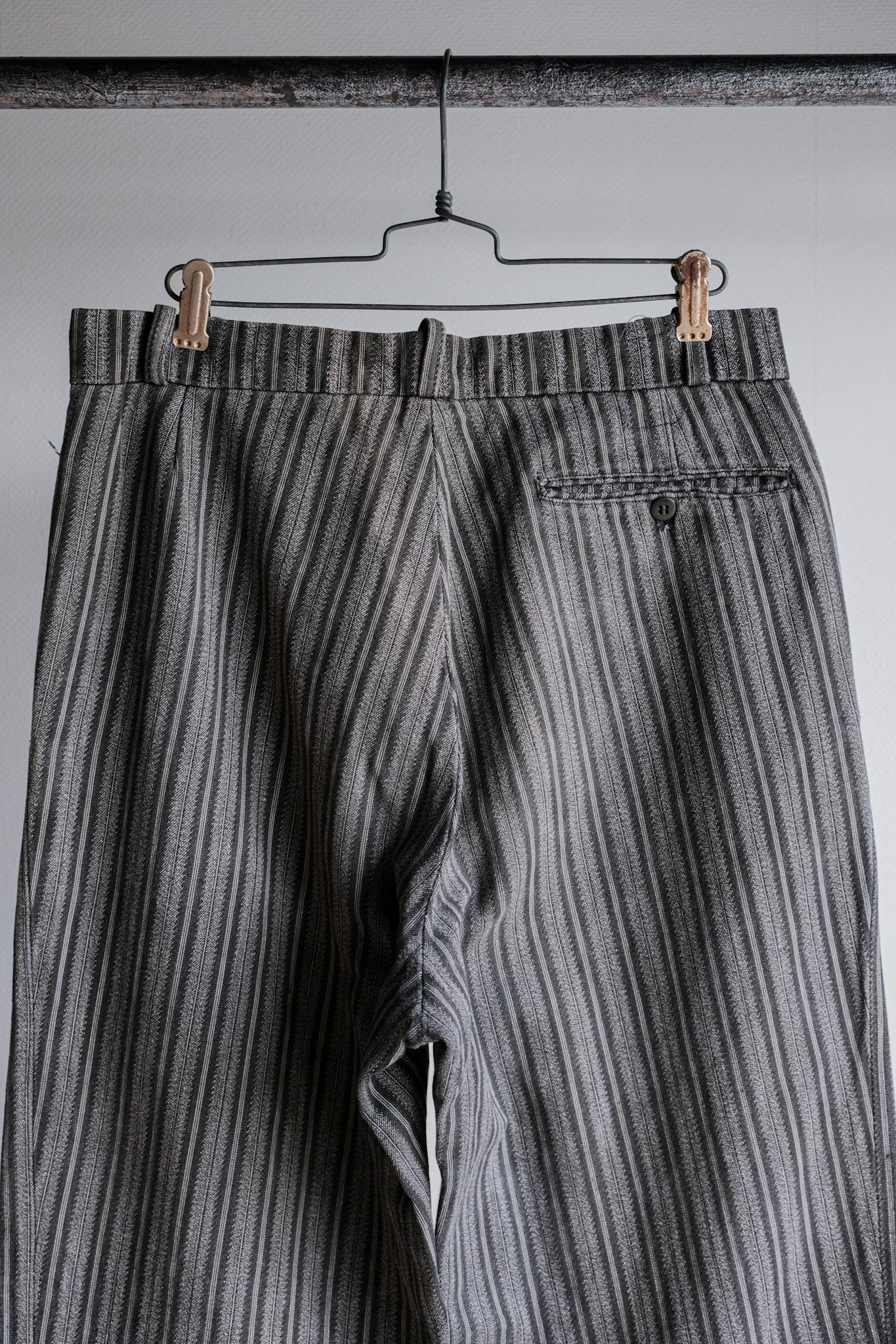 ［~50’s］French Vintage 2 Tuck Cotton Striped Work Pants