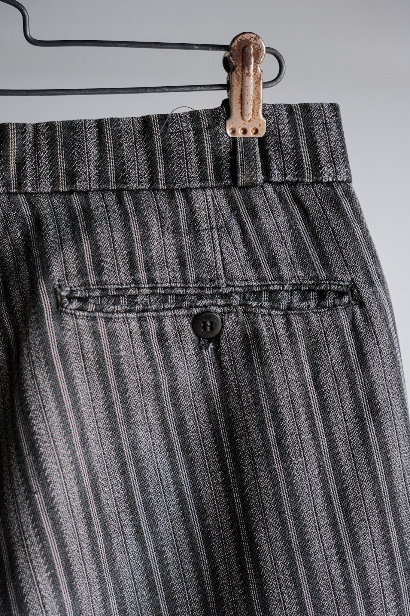 【~50’s】French Vintage 2 Tuck Cotton Striped Work Pants