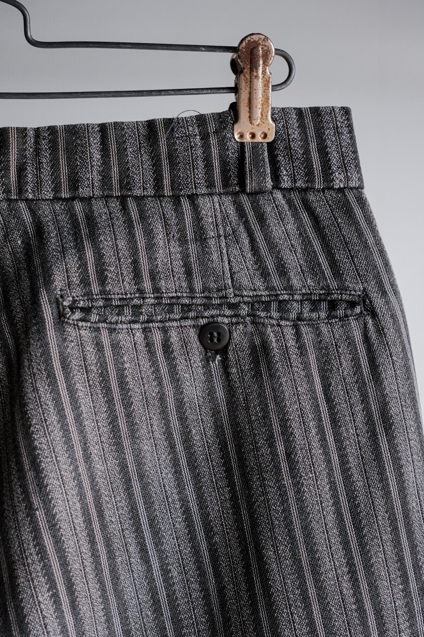 ［~50’s］French Vintage 2 Tuck Cotton Striped Work Pants