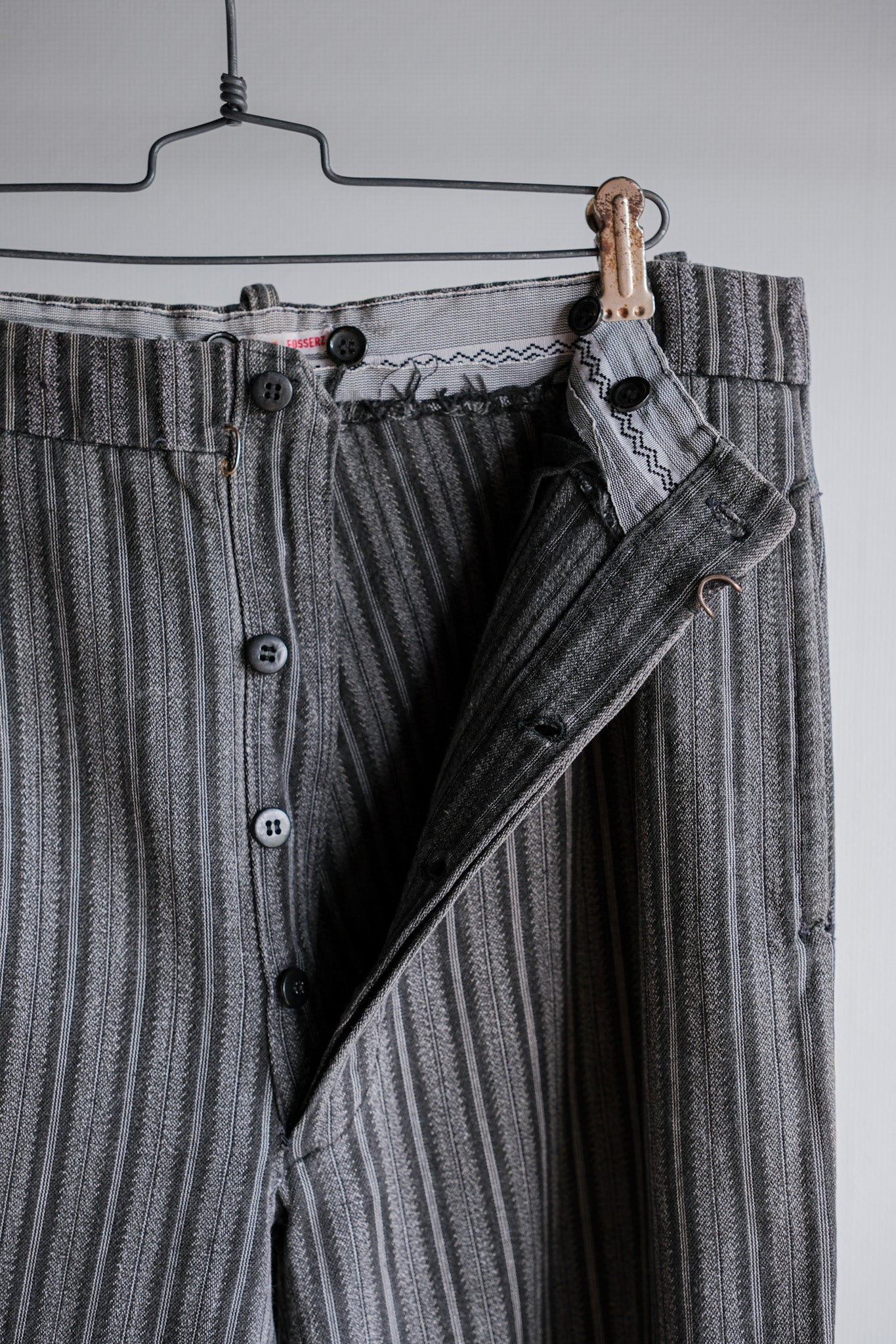 ［~50’s］French Vintage 2 Tuck Cotton Striped Work Pants