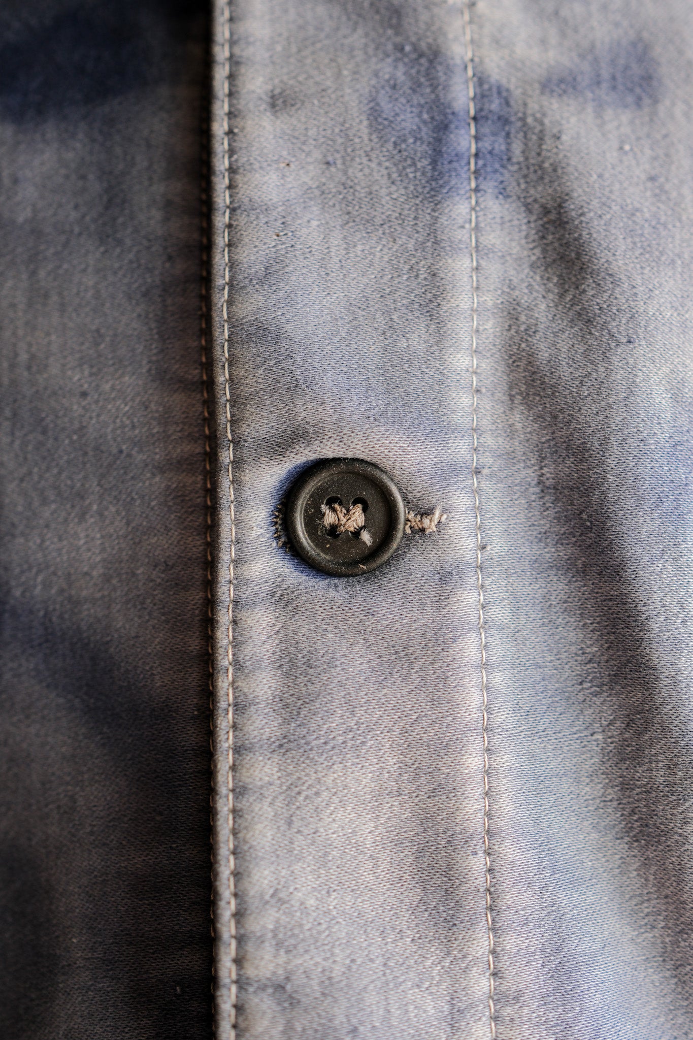 ［~40's］French Vintage Blue Moleskin Work Jacket "Crazy Fade"