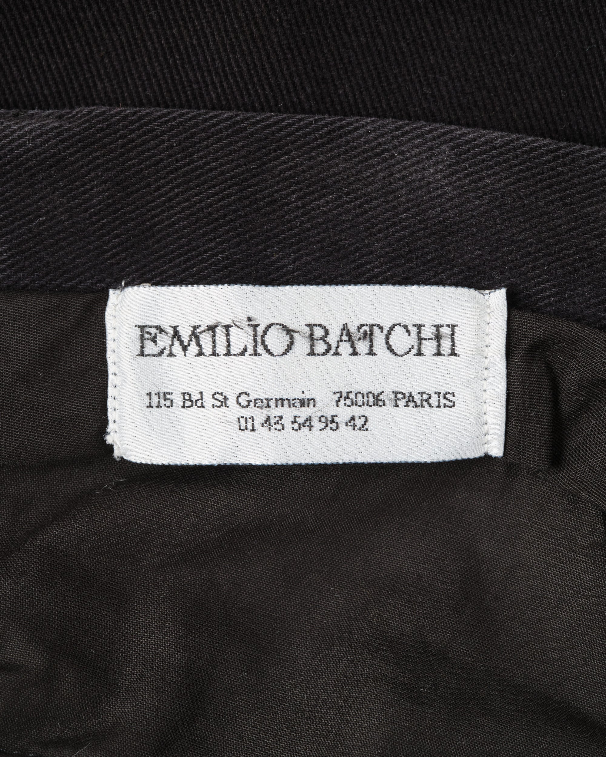 ［~90’s］Old BERNARD ZINS Black Cotton Twill Trousers Size.44 "EMILIO BATCHI 別注"