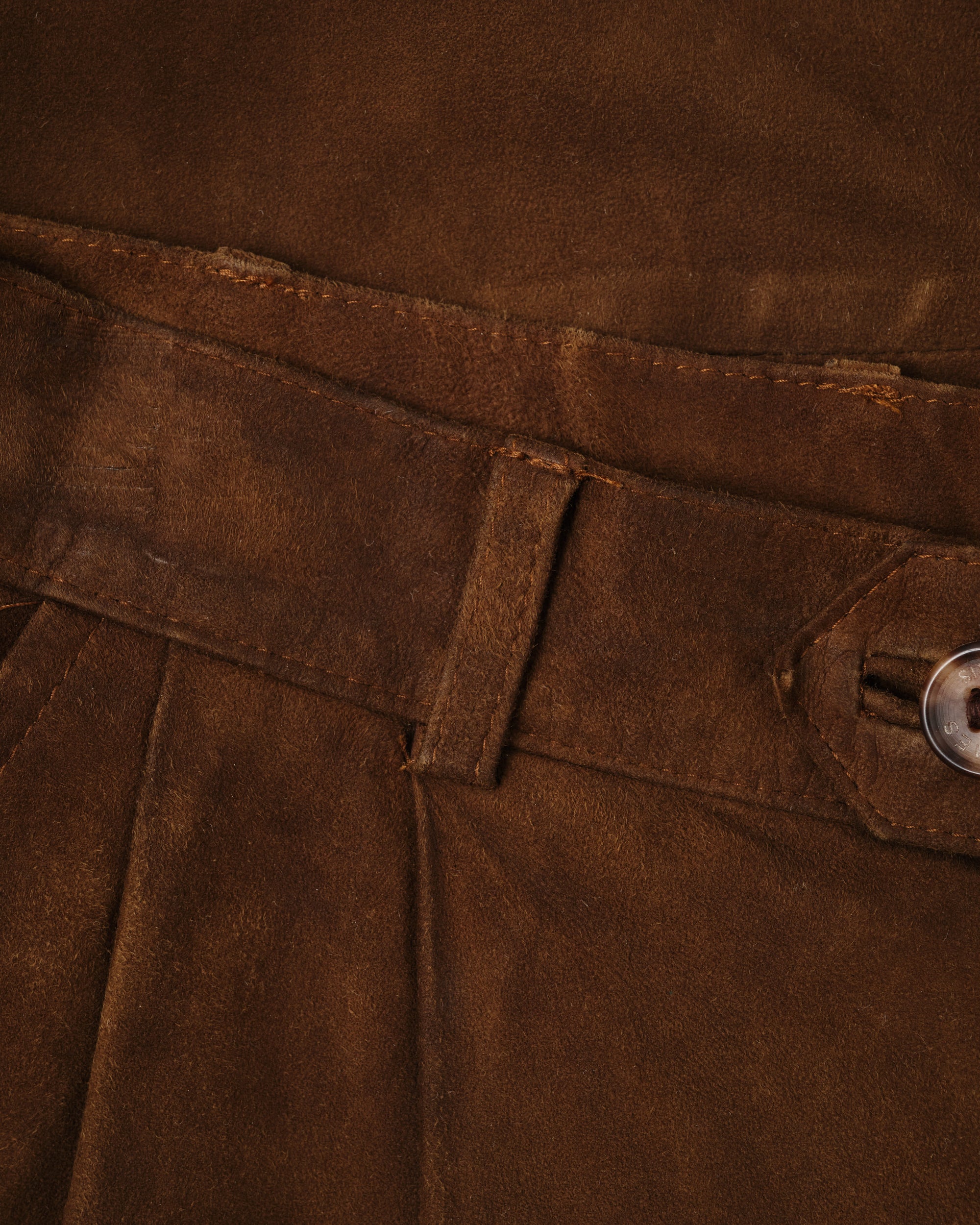 ［~80's］Old Hermès Paris 2 Tuck Lambskin Nubuck Leather Trousers Size.40