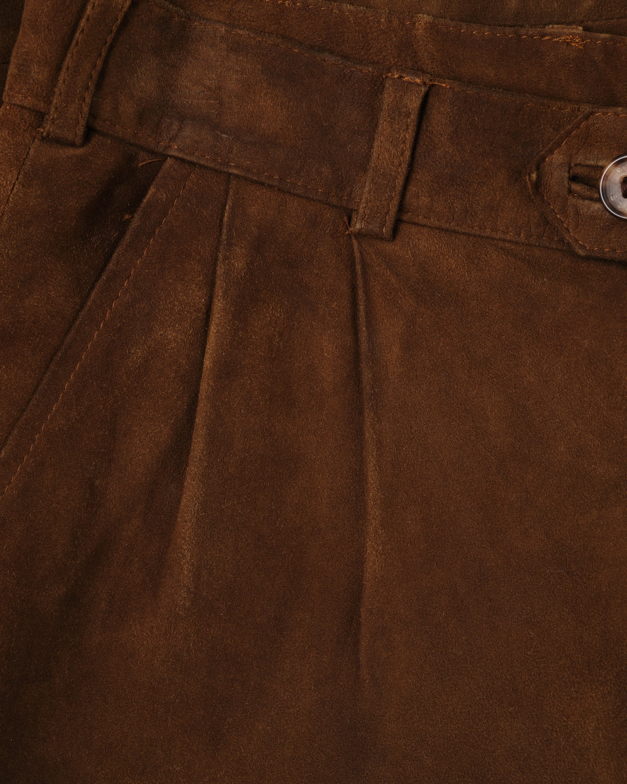 ［~80's］Old Hermès Paris 2 Tuck Lambskin Nubuck Leather Trousers Size.40