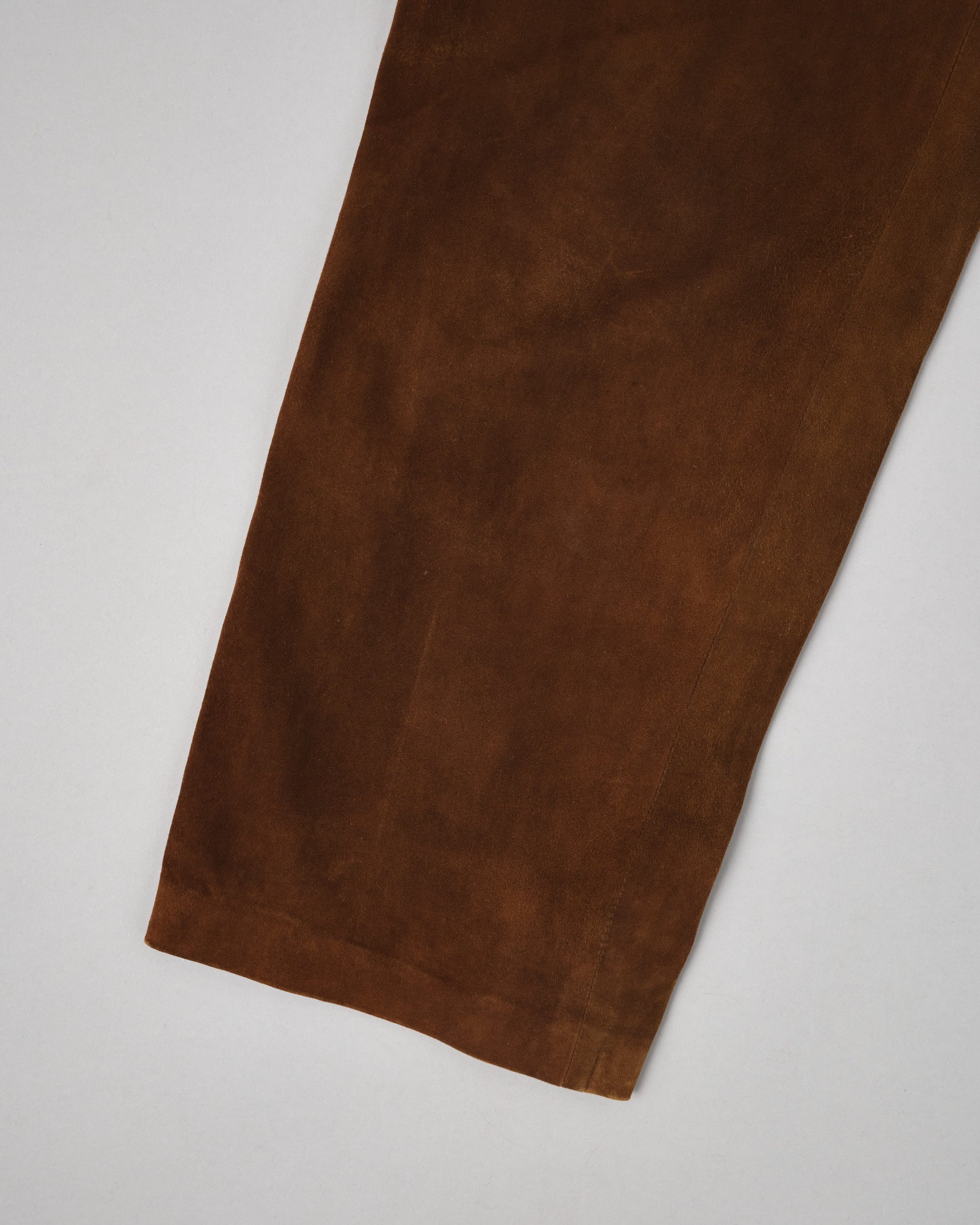 ［~80's］Old Hermès Paris 2 Tuck Lambskin Nubuck Leather Trousers Size.40