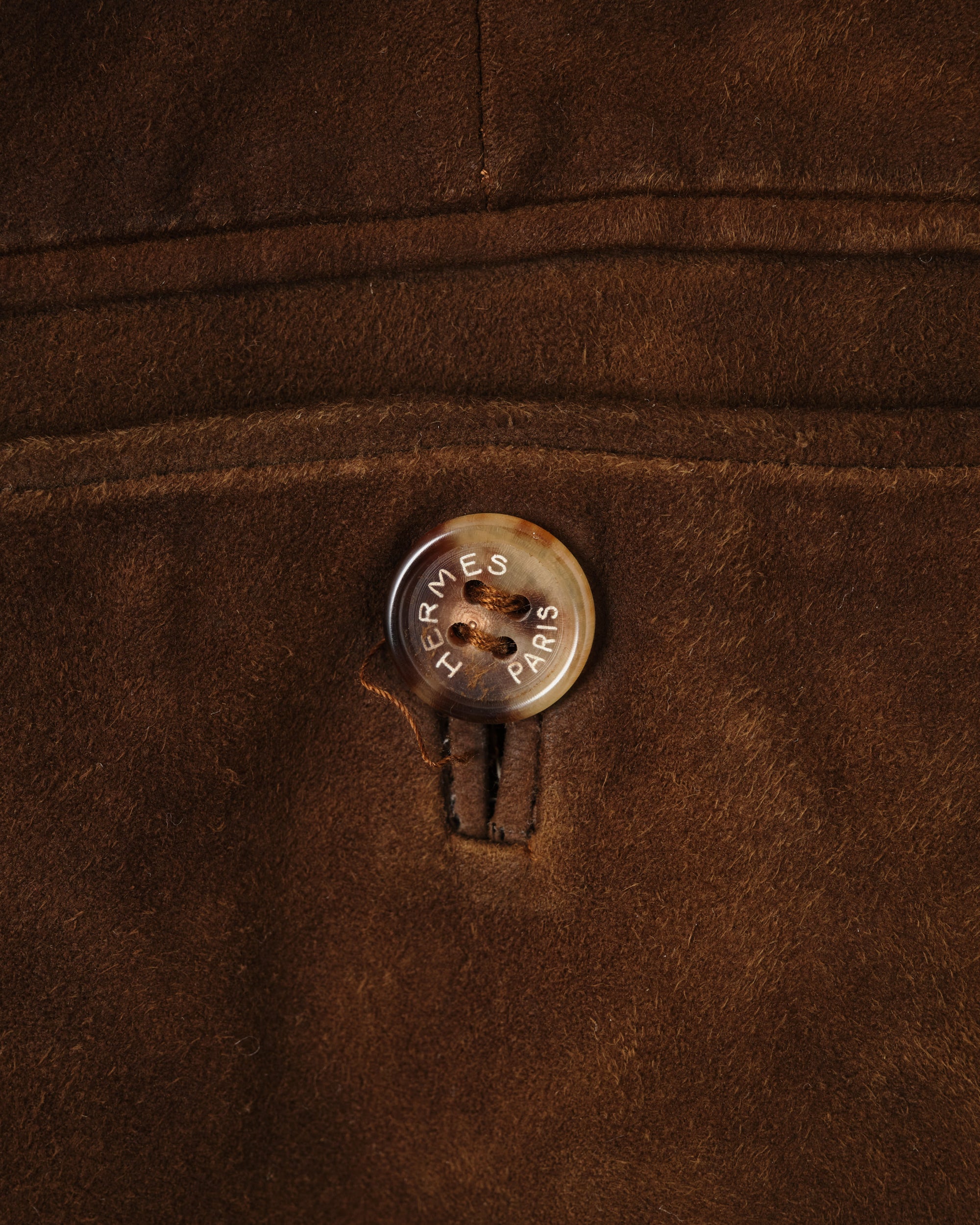［~80's］Old Hermès Paris 2 Tuck Lambskin Nubuck Leather Trousers Size.40