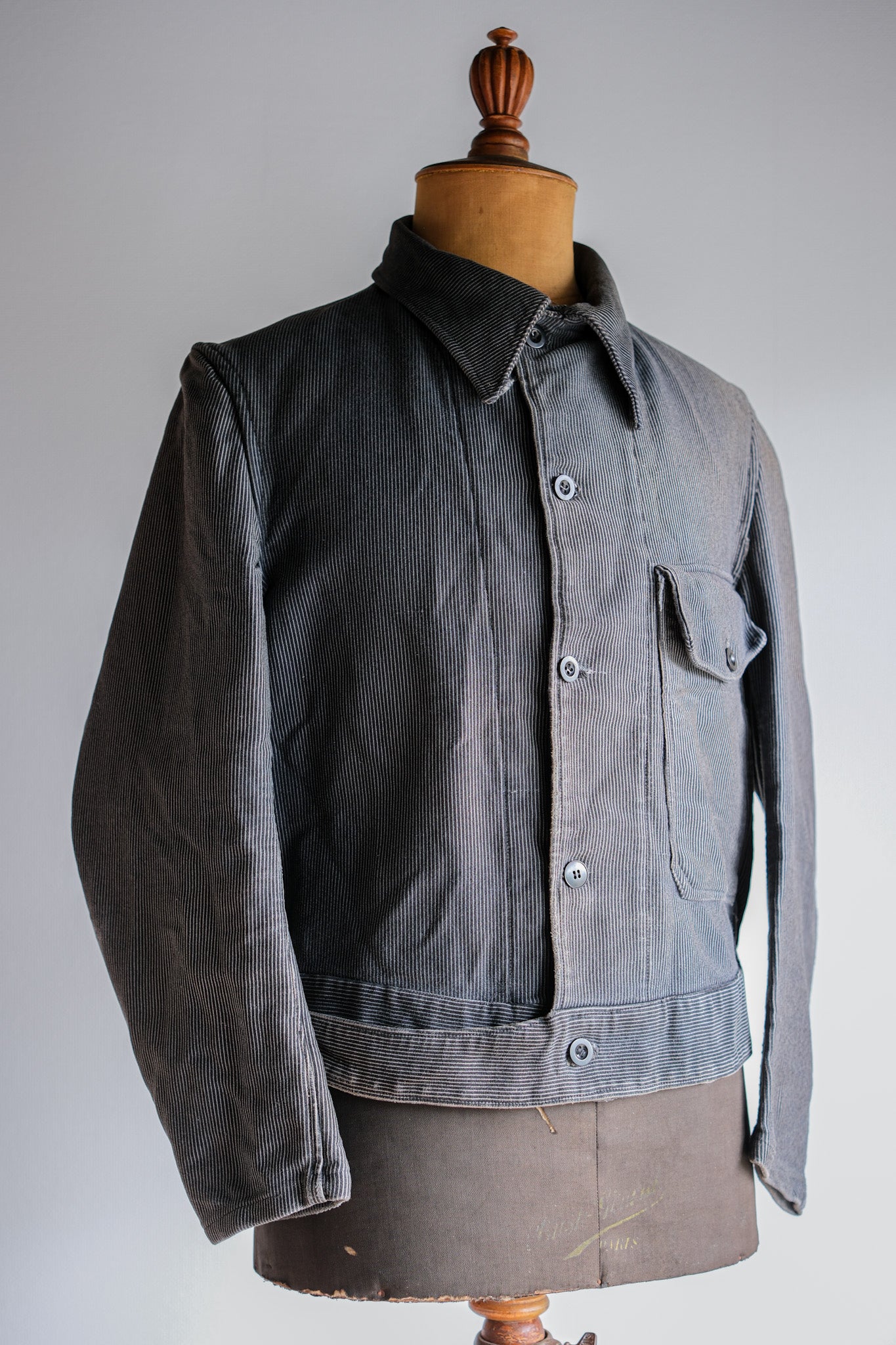 [~ 40's] Belgium Vintage Printed Moleskin Prisoner Jacket