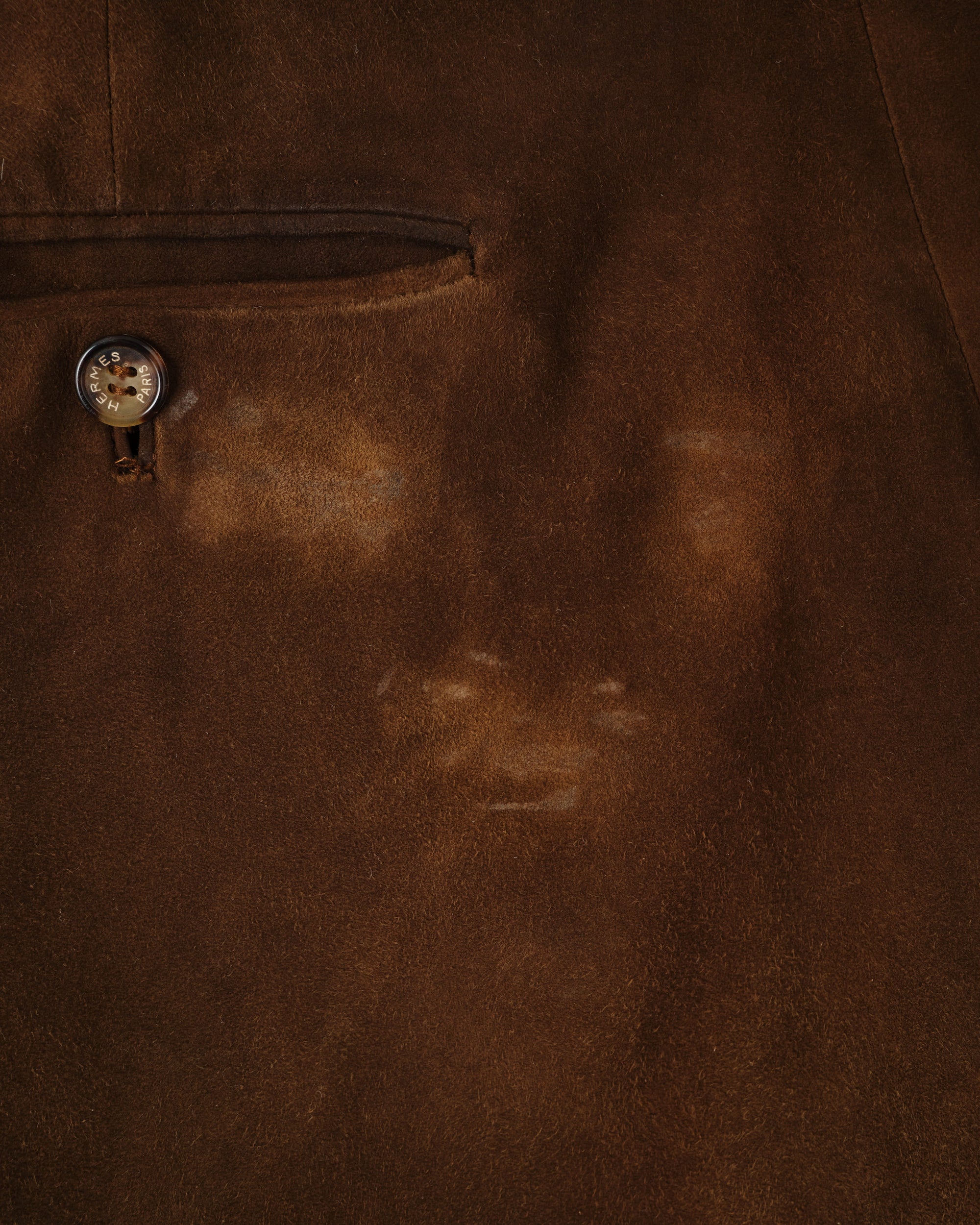 ［~80's］Old Hermès Paris 2 Tuck Lambskin Nubuck Leather Trousers Size.40