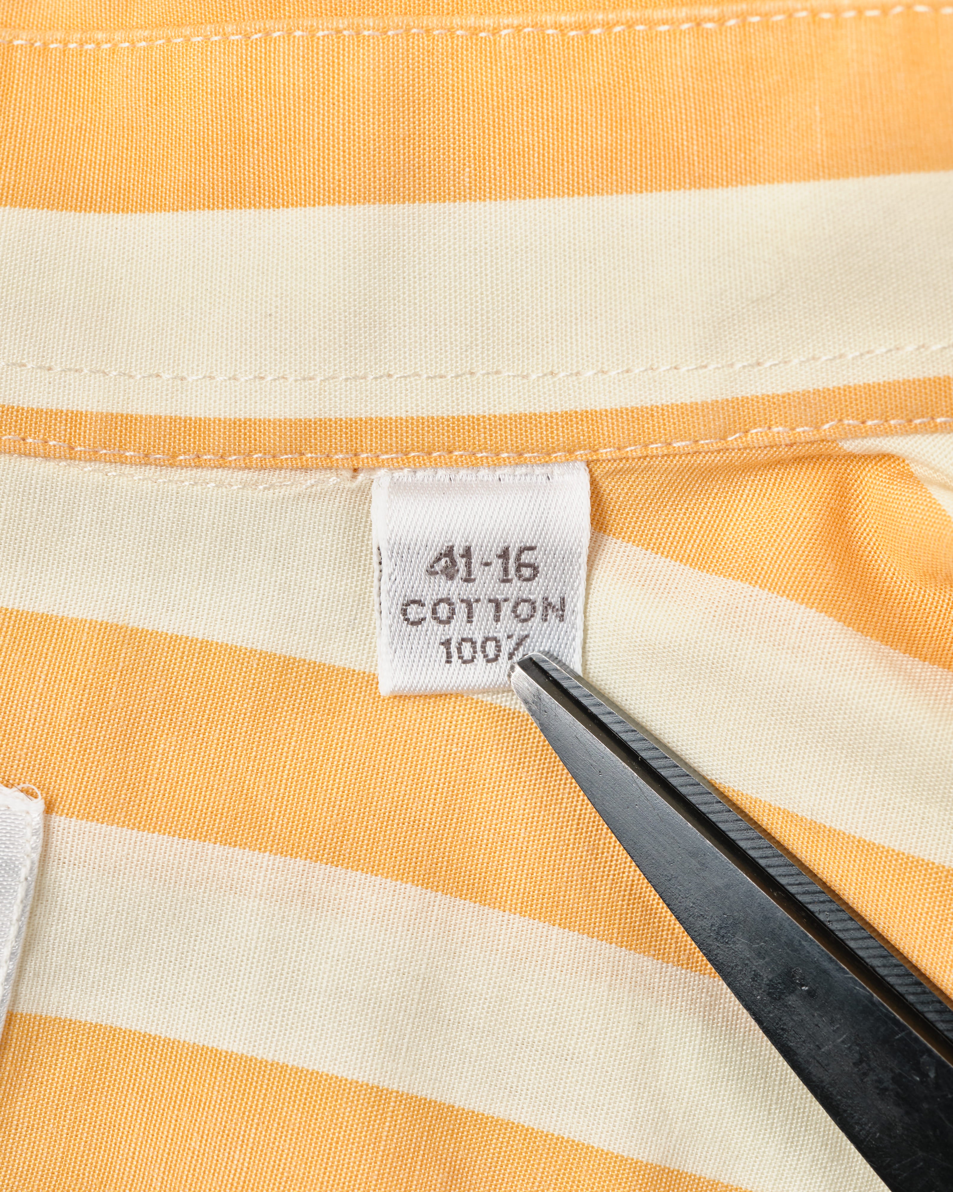 [~80's] Old ROBERTO CAPUCCI Fly Front Striped Shirt Size.41