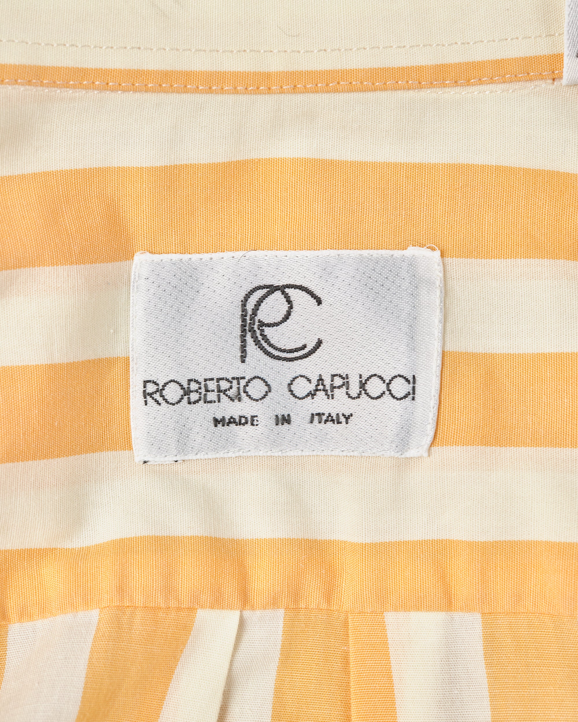 ［~80’s］Old ROBERTO CAPUCCI Fly Front Striped Shirt Size.41