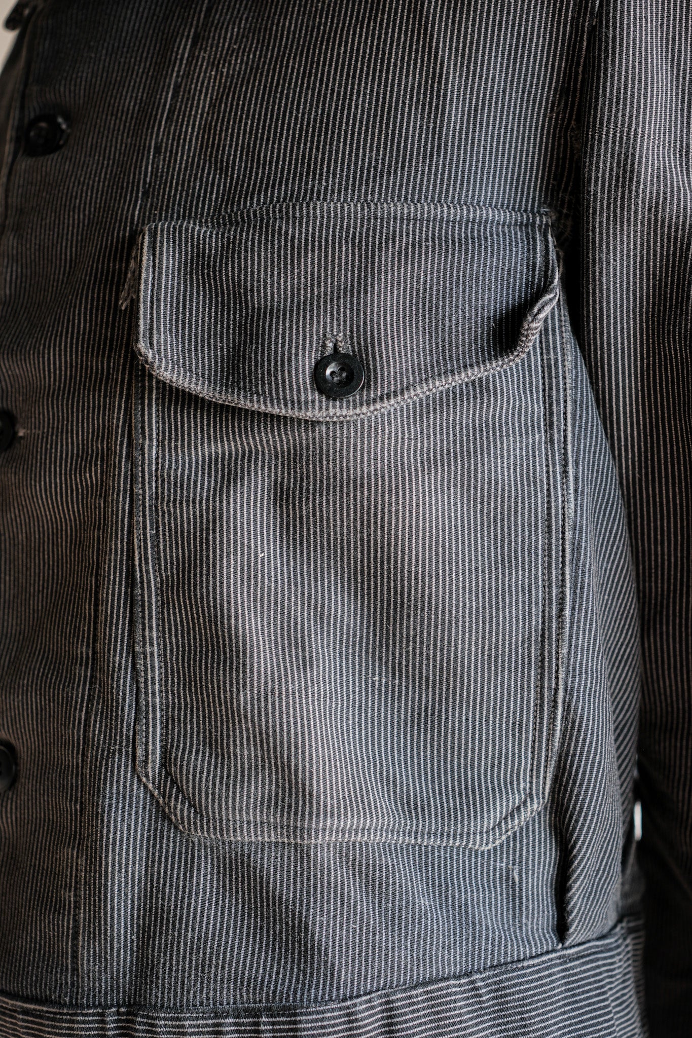【~40's】Belgium Vintage Printed Moleskin Prisoner Jacket