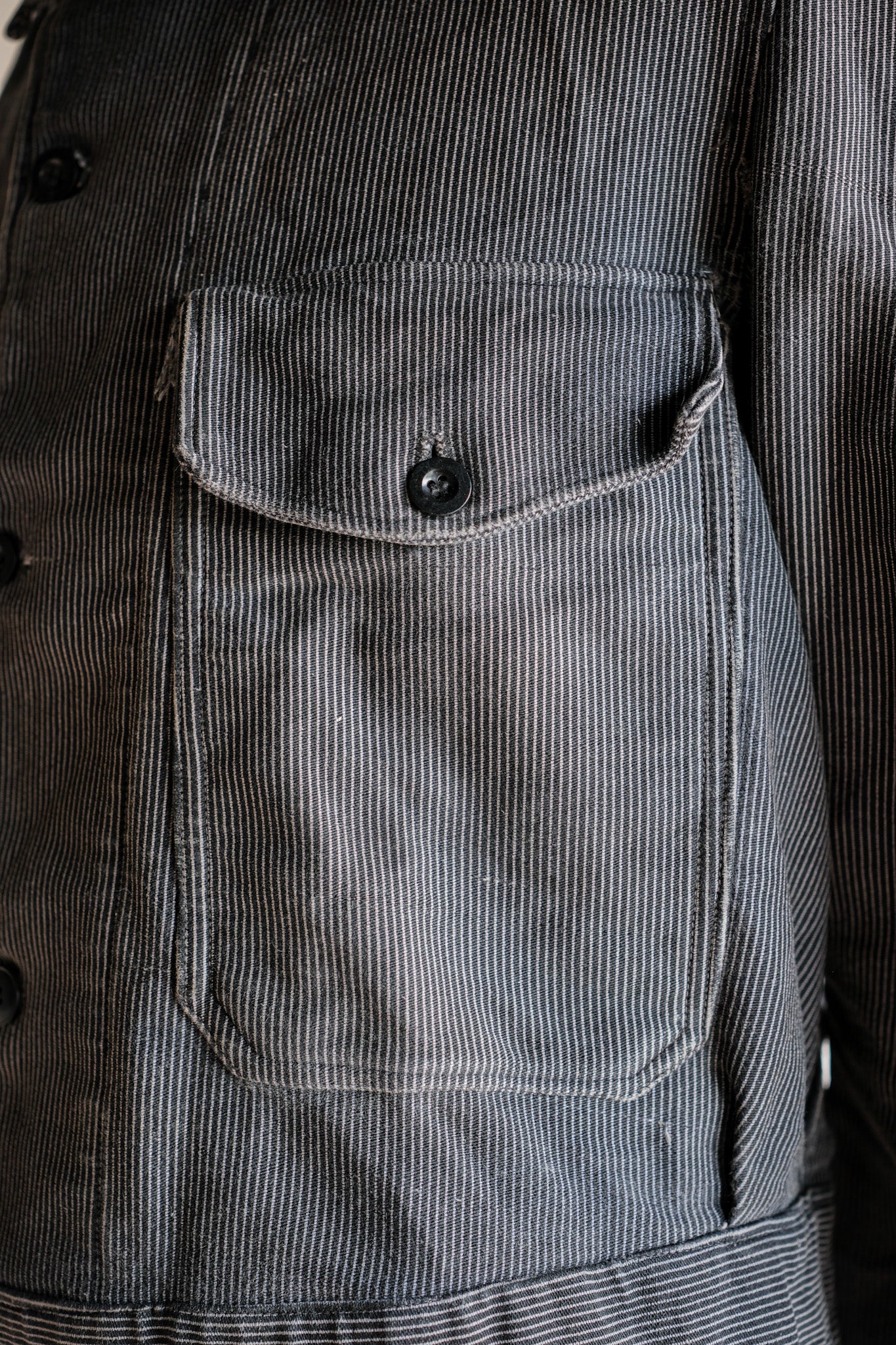 ［~40's］Belgium Vintage Printed Moleskin Prisoner Jacket