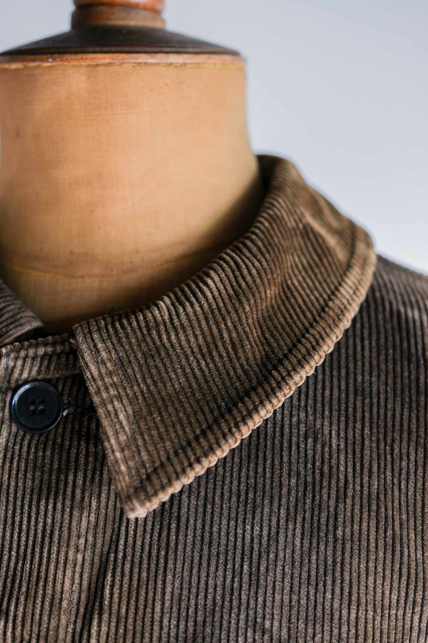 [~ 50's] Cordur-Coluroy brun vintage français 4 poches de travail de veste.50 "Le Beau-Fort"