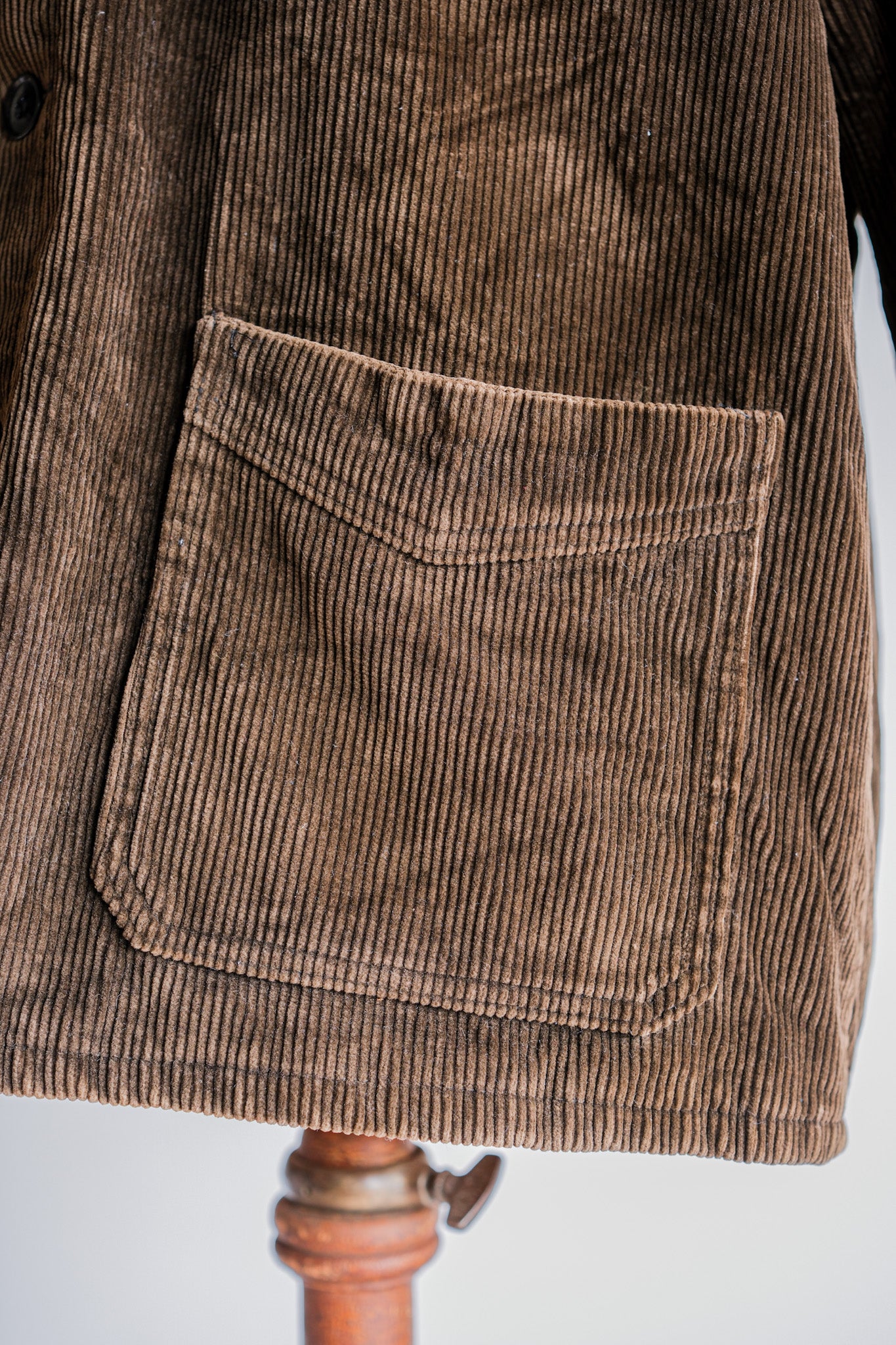 【~50's】French Vintage Brown Corduroy 4 Pockets Work Jacket Size.50 "Le BEAU-FORT"