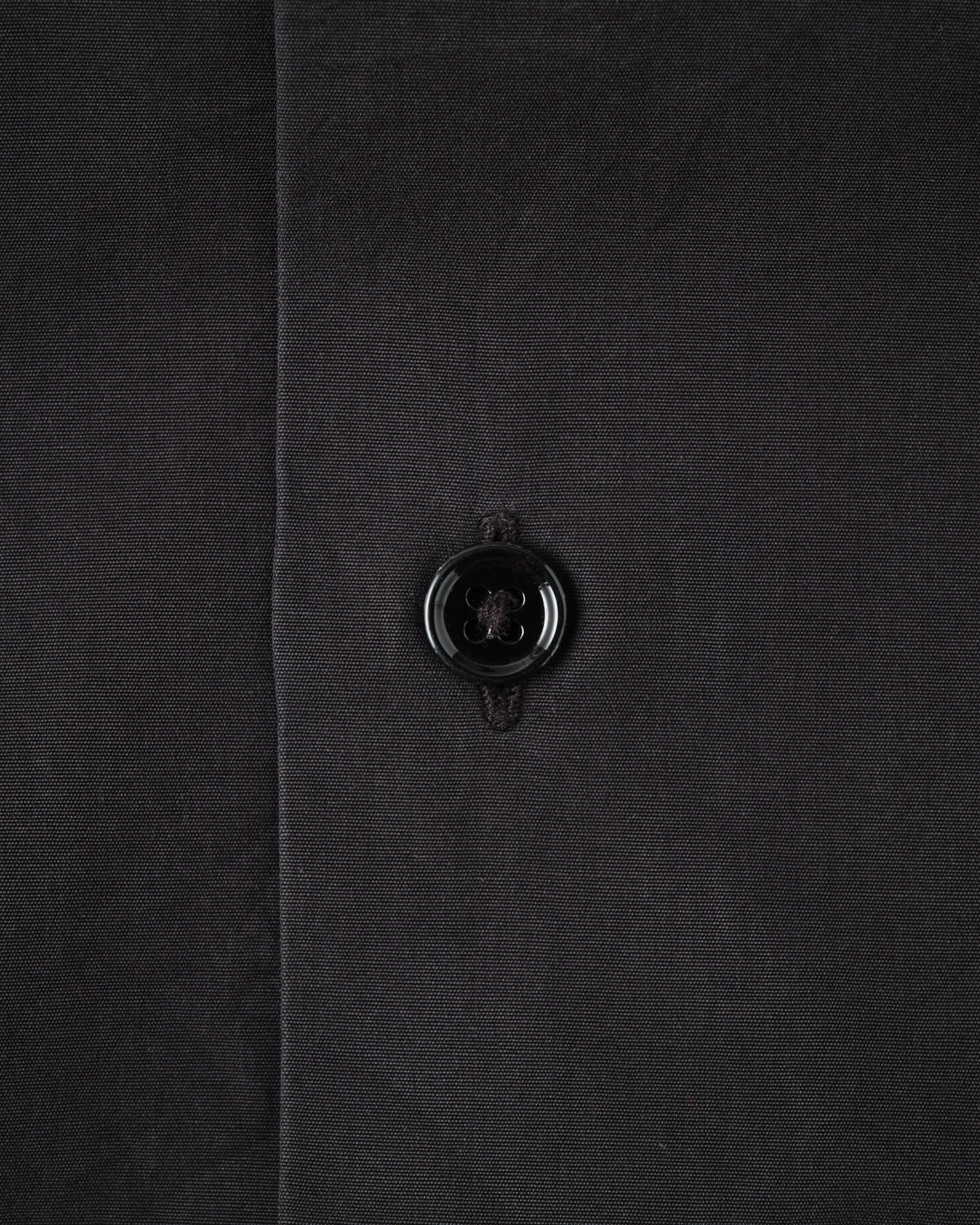 [~00's] Old Hermès Paris Black Cotton Poplin L/S Shirt With Sellier Button Size.40