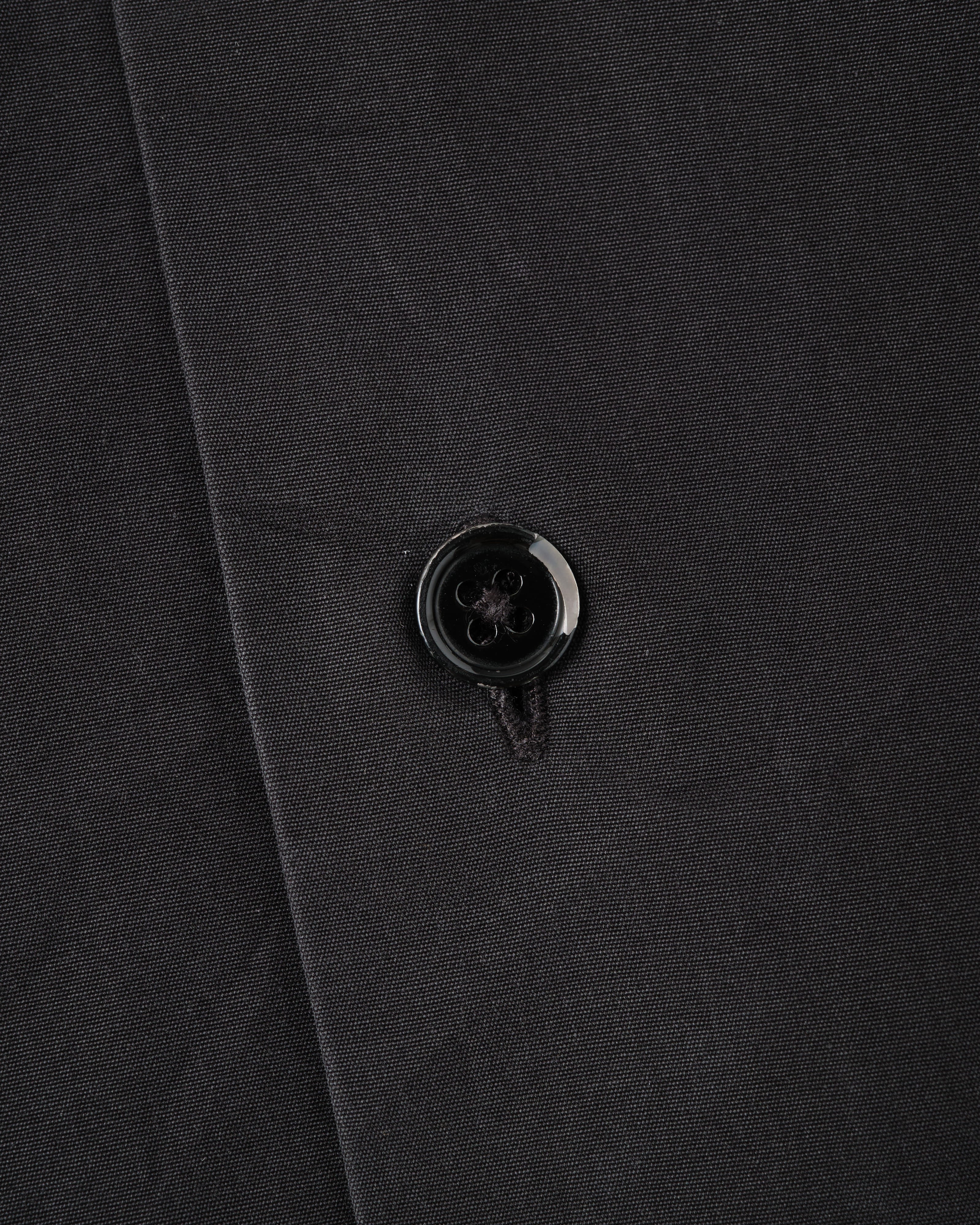 [~00's] Old Hermès Paris Black Cotton Poplin L/S Shirt With Sellier Button Size.40