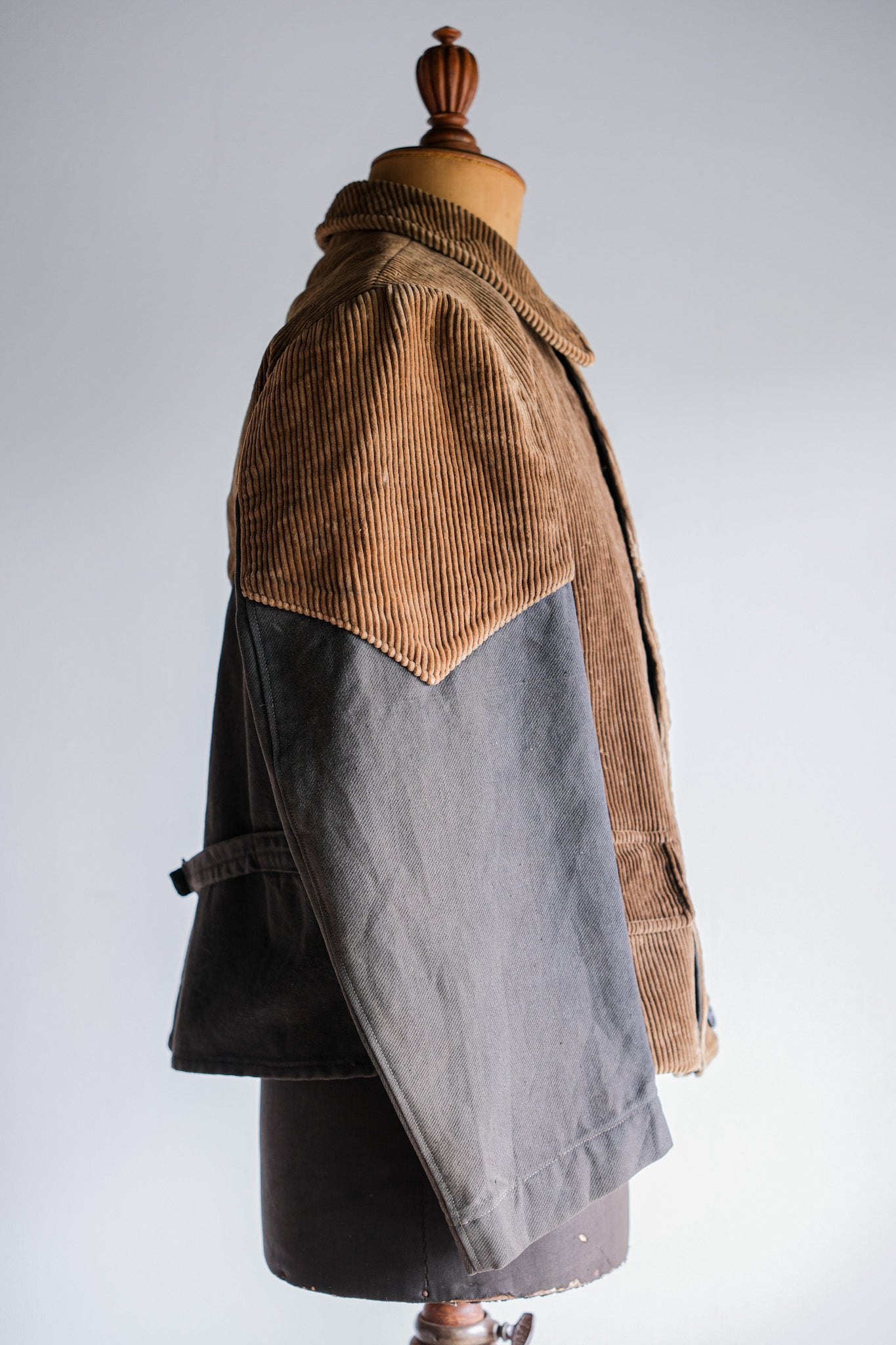 【~50's】Belgium Vintage Brown Corduroy Double Breasted Work Jacket