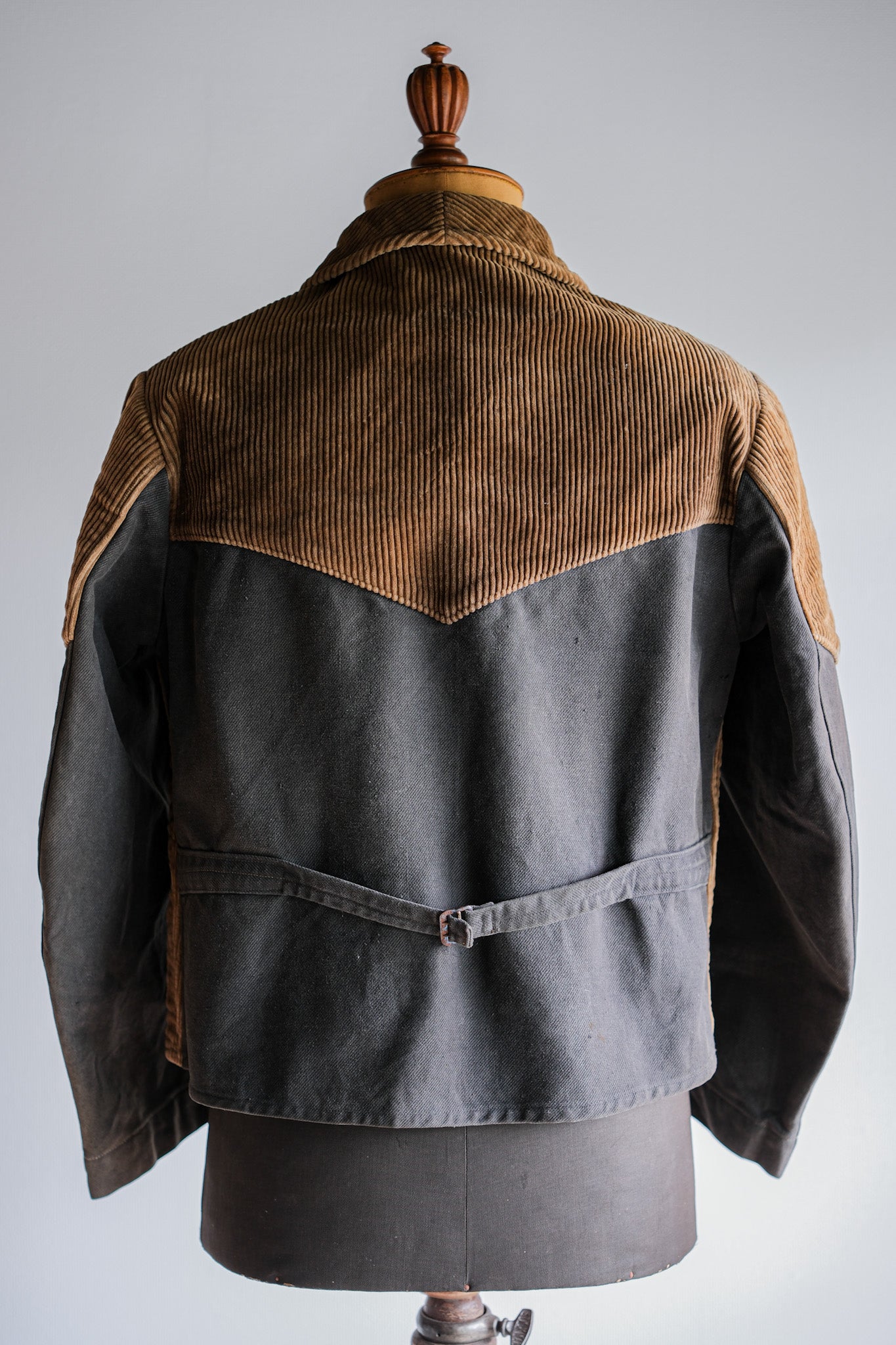 【~50's】Belgium Vintage Brown Corduroy Double Breasted Work Jacket