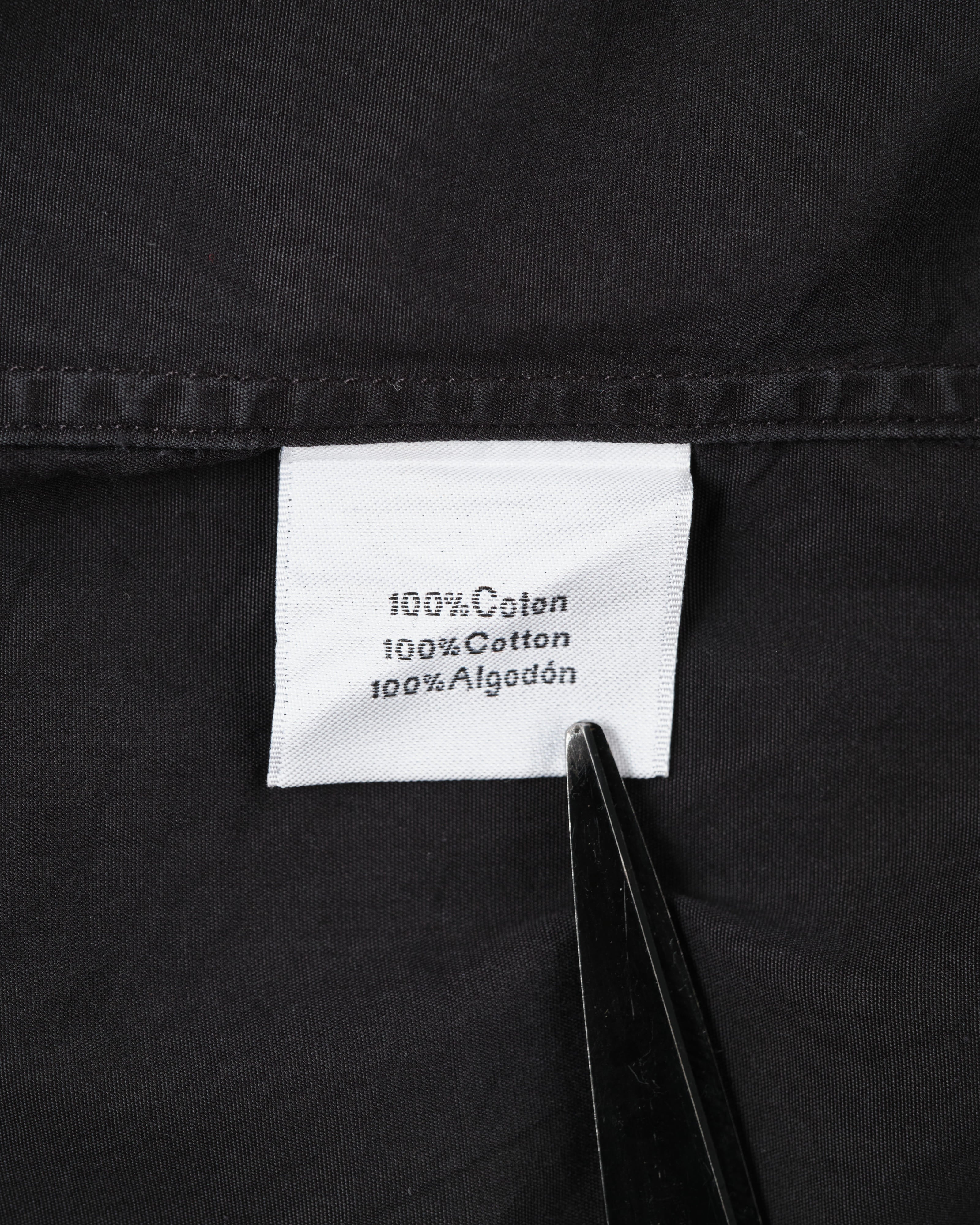 [~00's] Old Hermès Paris Black Cotton Poplin L/S Shirt With Sellier Button Size.40