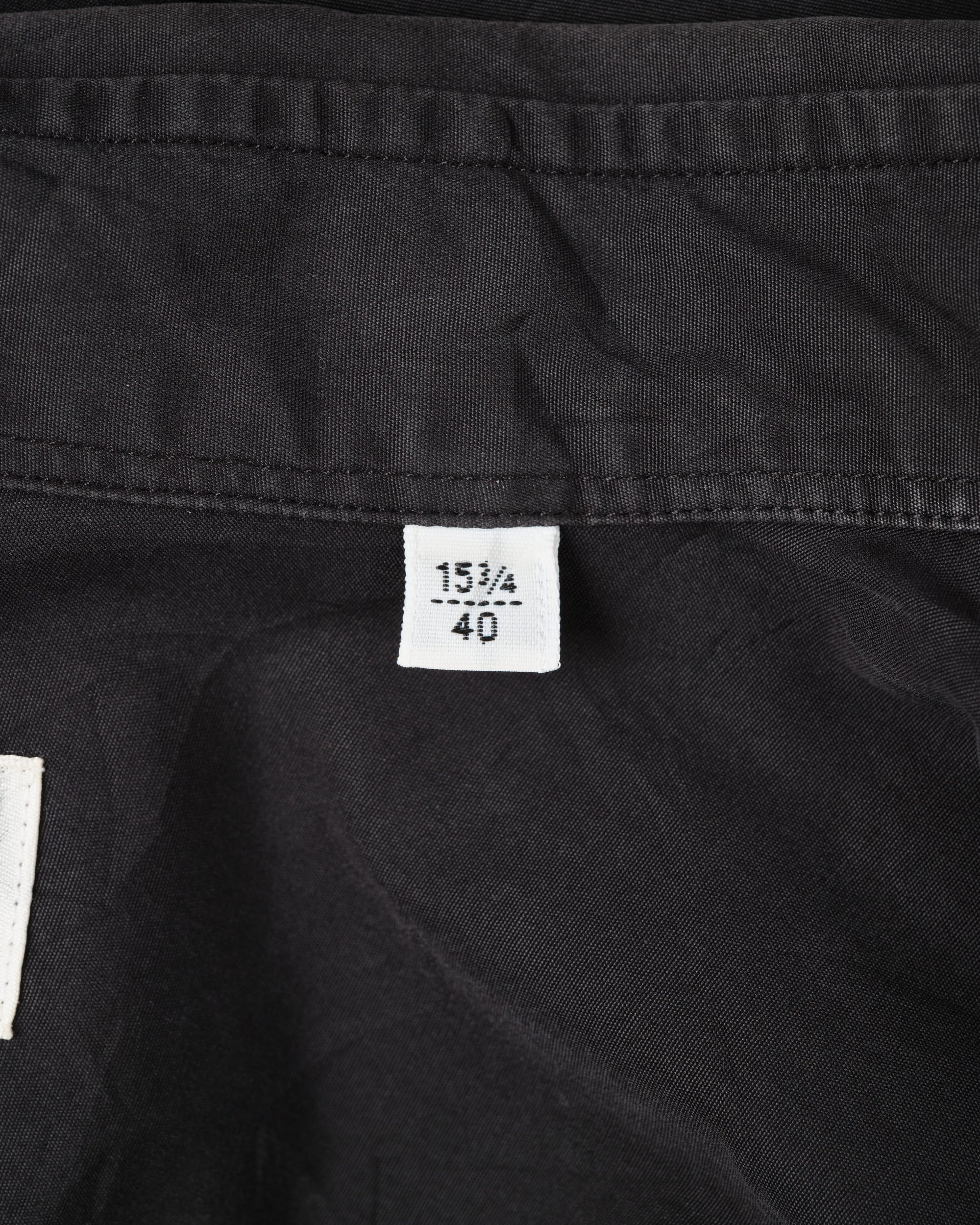 ［~00's］Old Hermès Paris Black Cotton Poplin L/S Shirt With Sellier Button Size.40