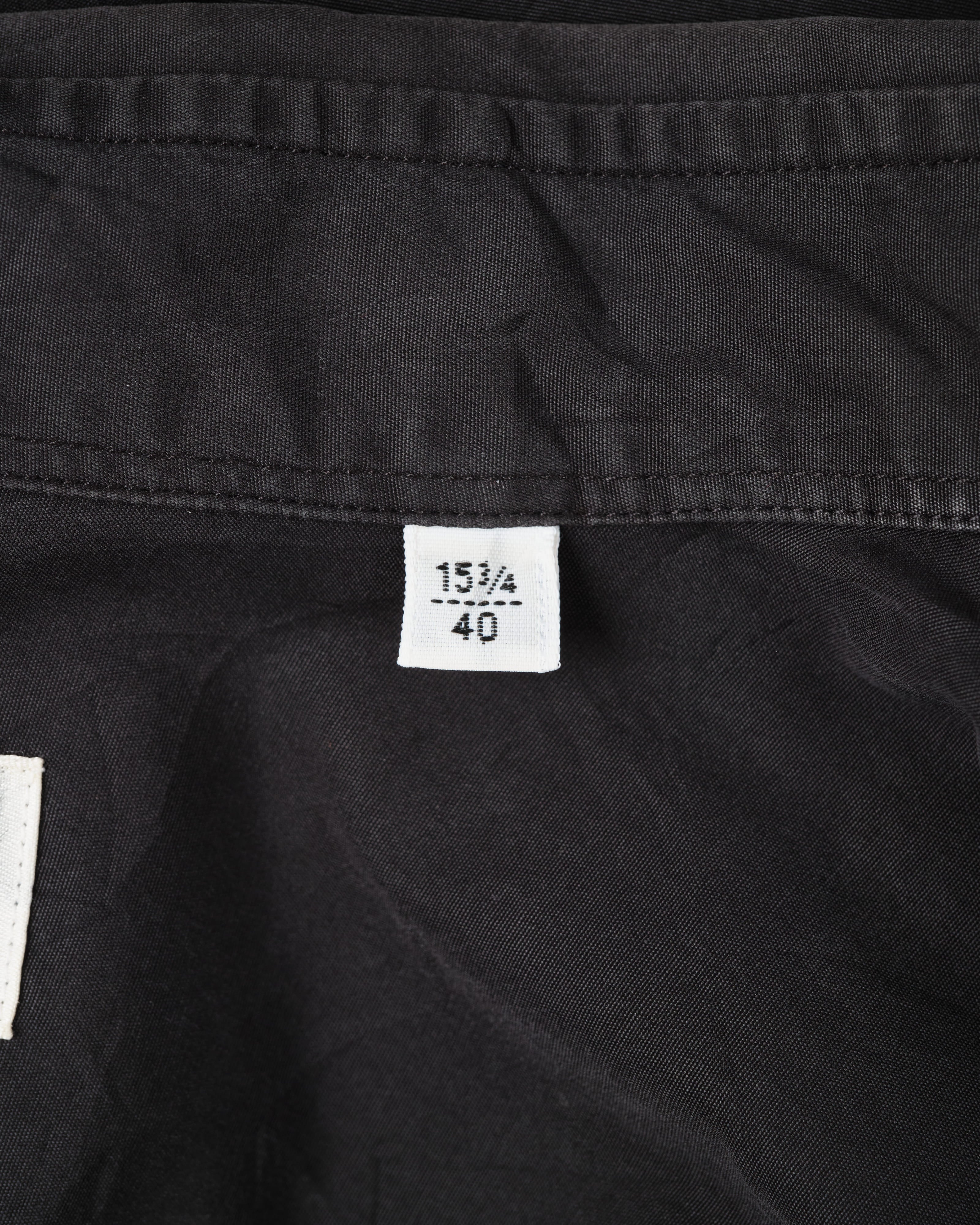 [~00's] Old Hermès Paris Black Cotton Poplin L/S Shirt With Sellier Button Size.40
