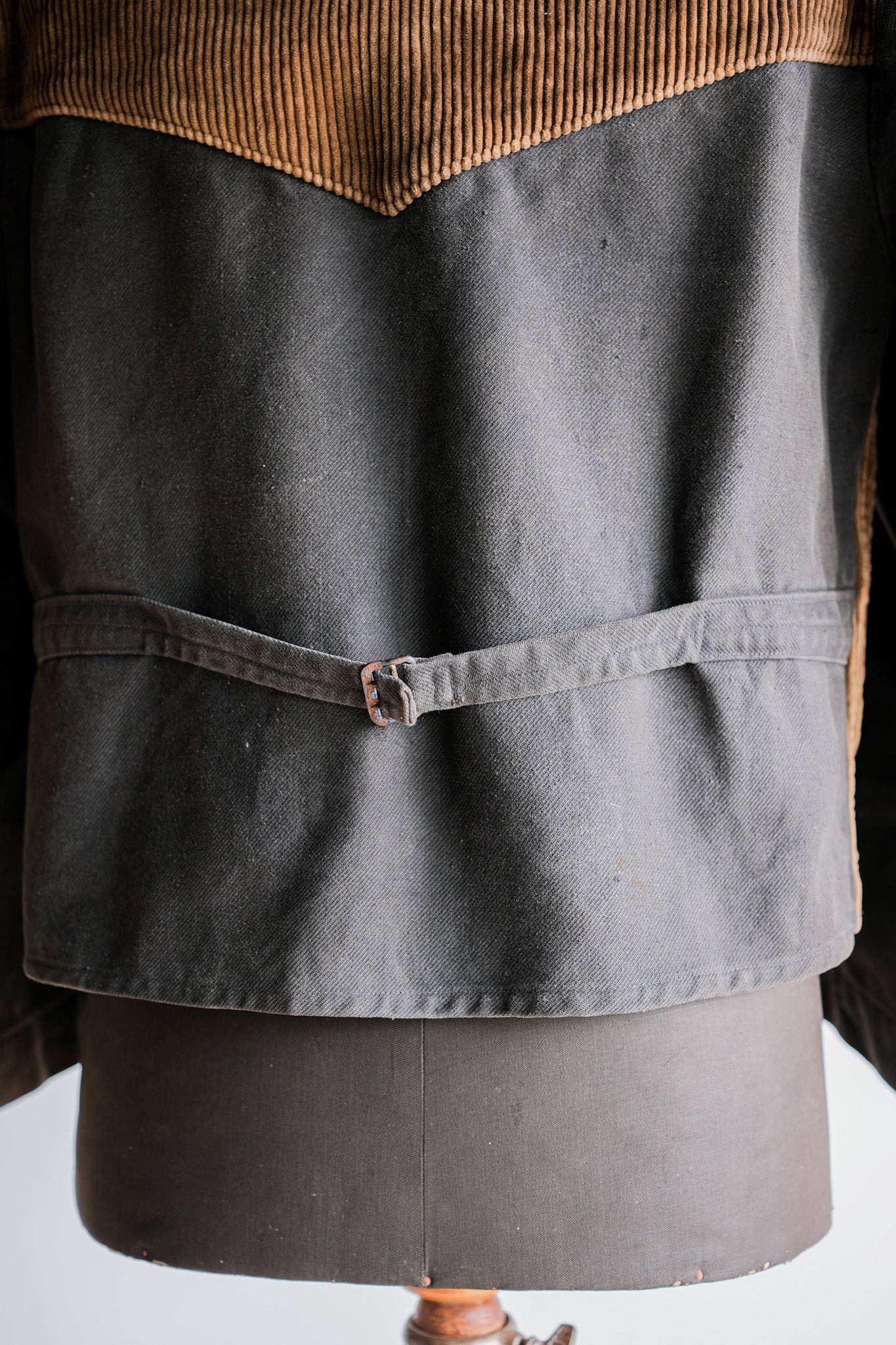 【~50's】Belgium Vintage Brown Corduroy Double Breasted Work Jacket