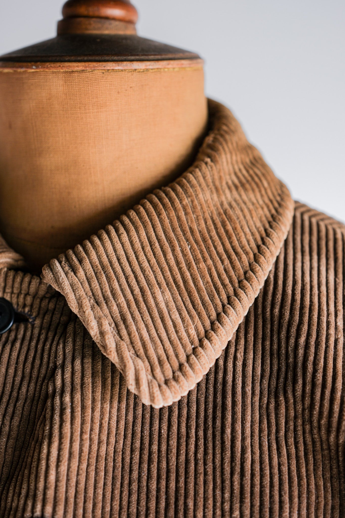 【~50's】Belgium Vintage Brown Corduroy Double Breasted Work Jacket