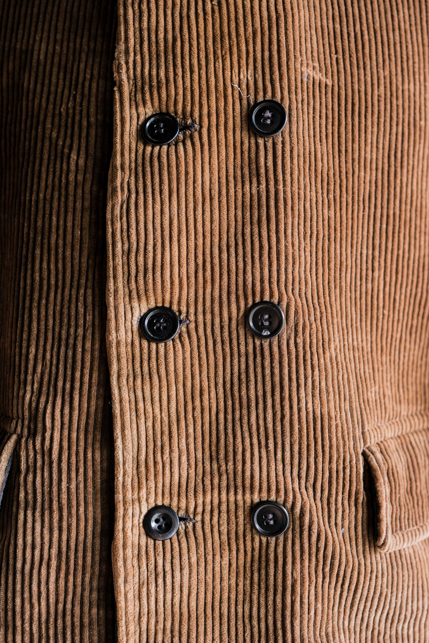 【~50's】Belgium Vintage Brown Corduroy Double Breasted Work Jacket