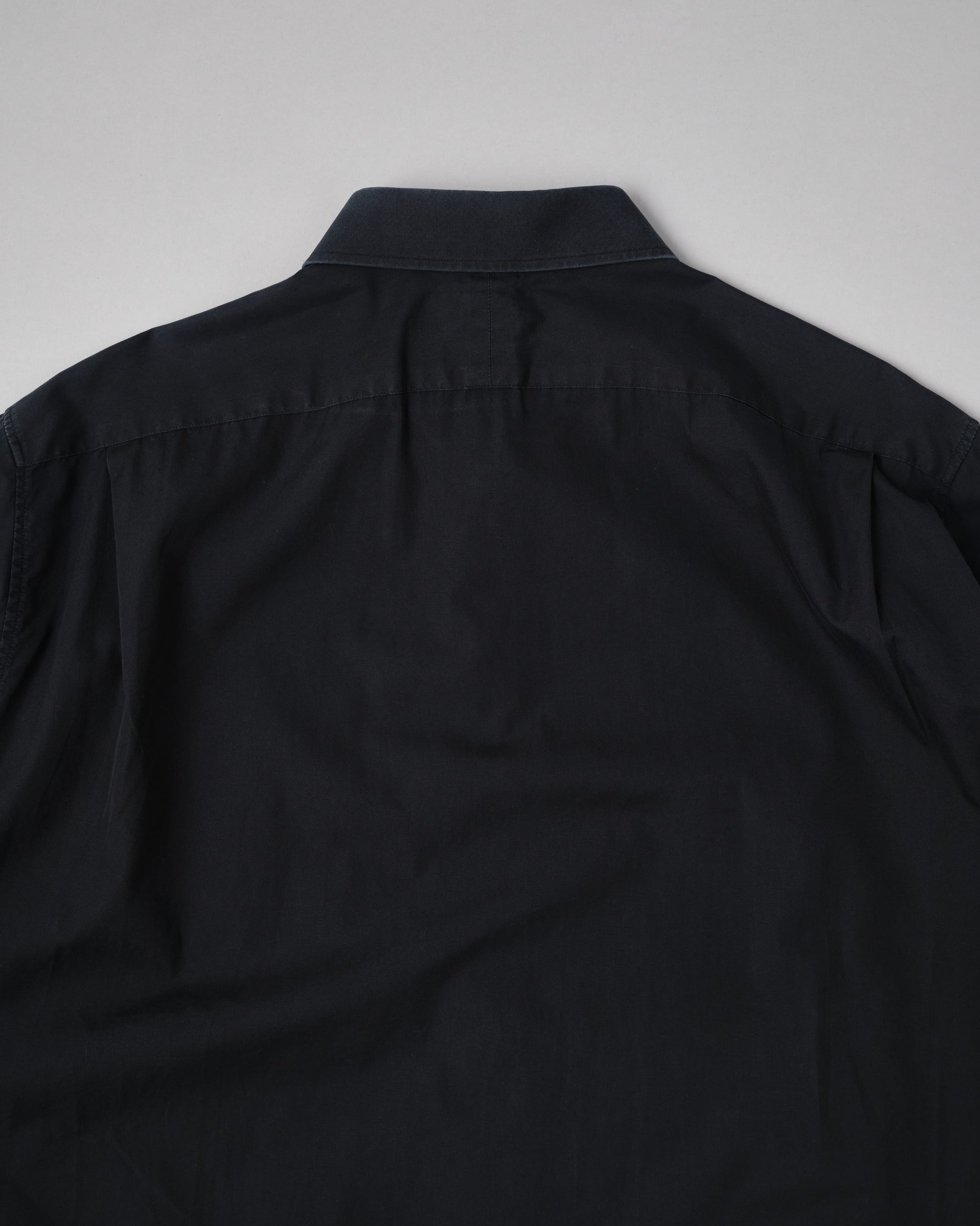 ［~00's］Old Hermès Paris Dark Navy Cotton Poplin L/S Shirt With Sellier Button Size.44