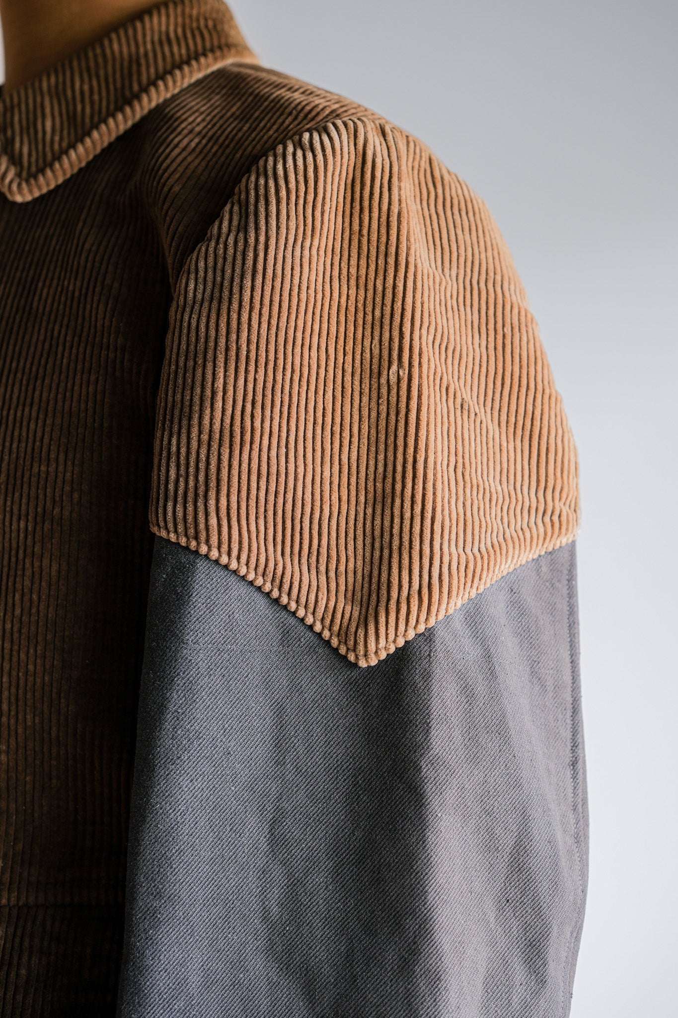 【~50's】Belgium Vintage Brown Corduroy Double Breasted Work Jacket