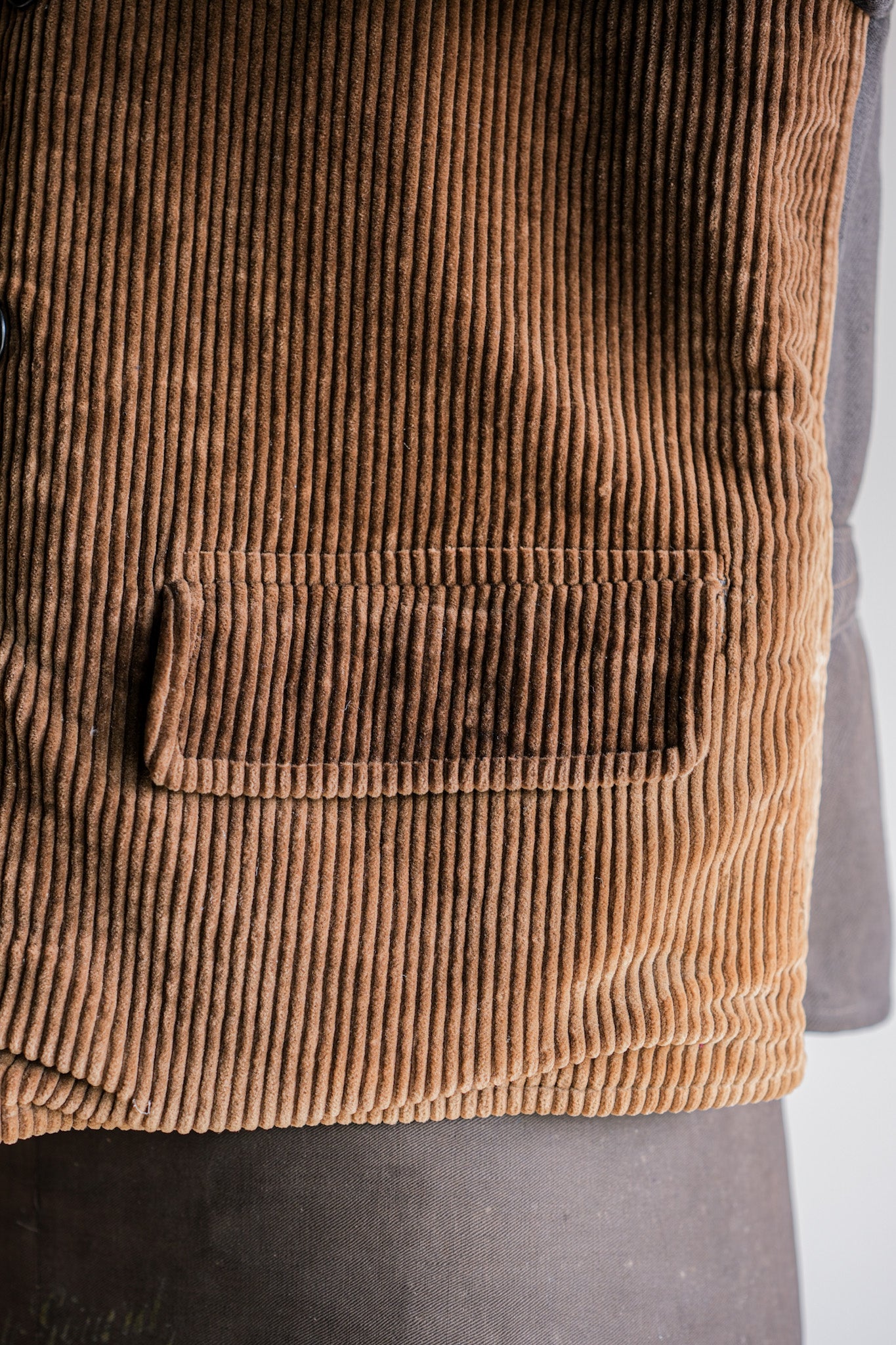 【~50's】Belgium Vintage Brown Corduroy Double Breasted Work Jacket
