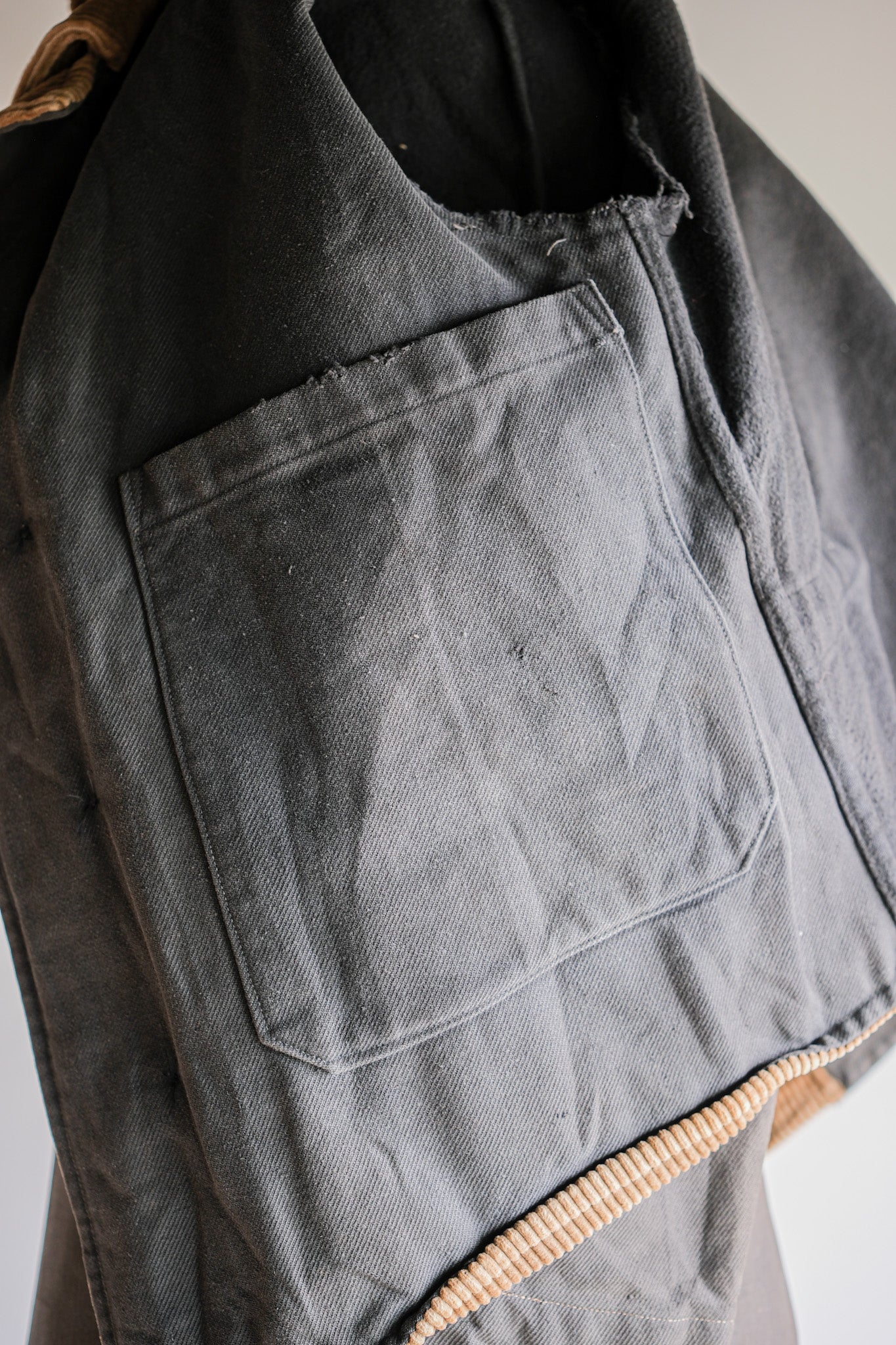 【~50's】Belgium Vintage Brown Corduroy Double Breasted Work Jacket