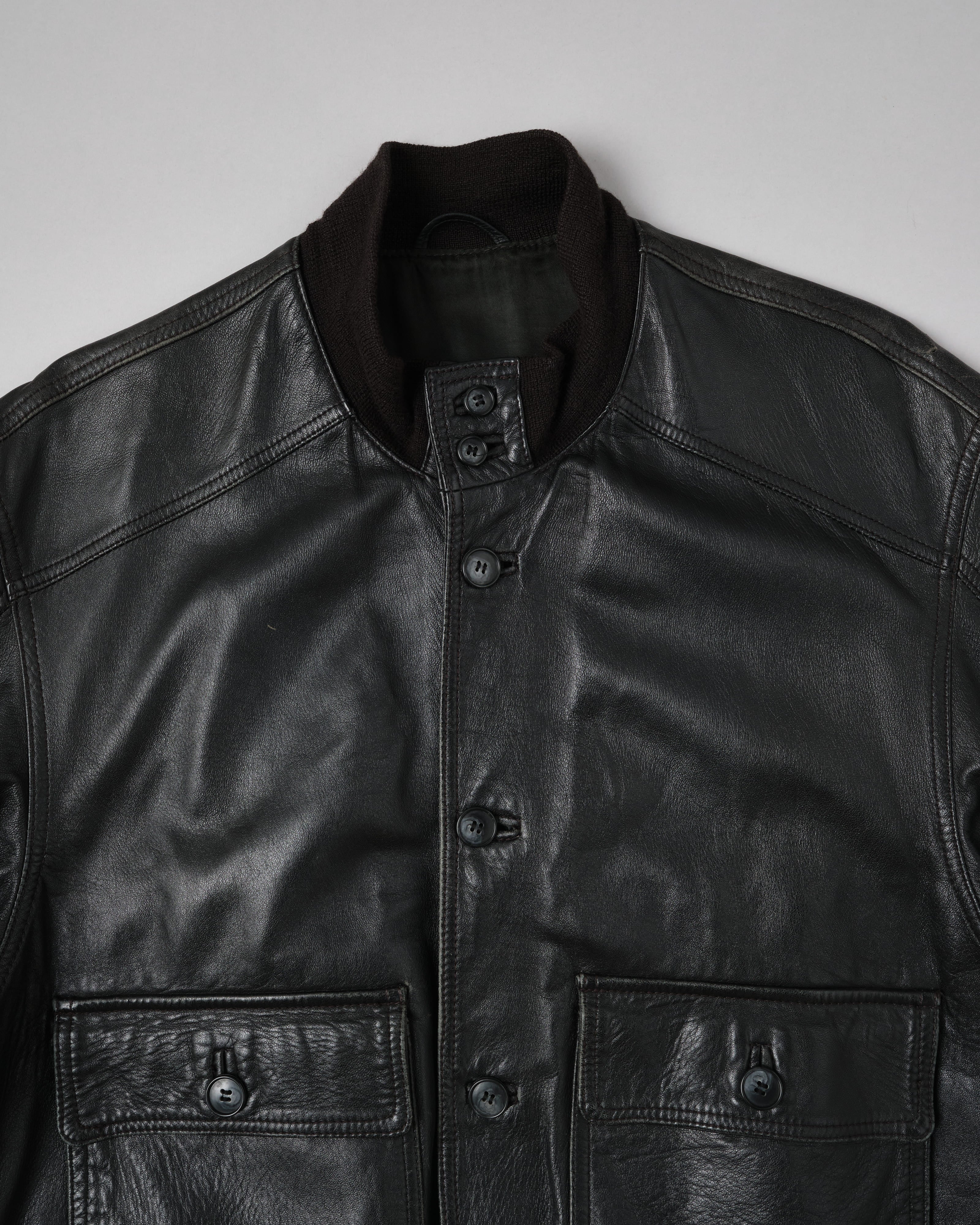 【~80's】Italian Vintage Valstarino Type Black Leather Blouson