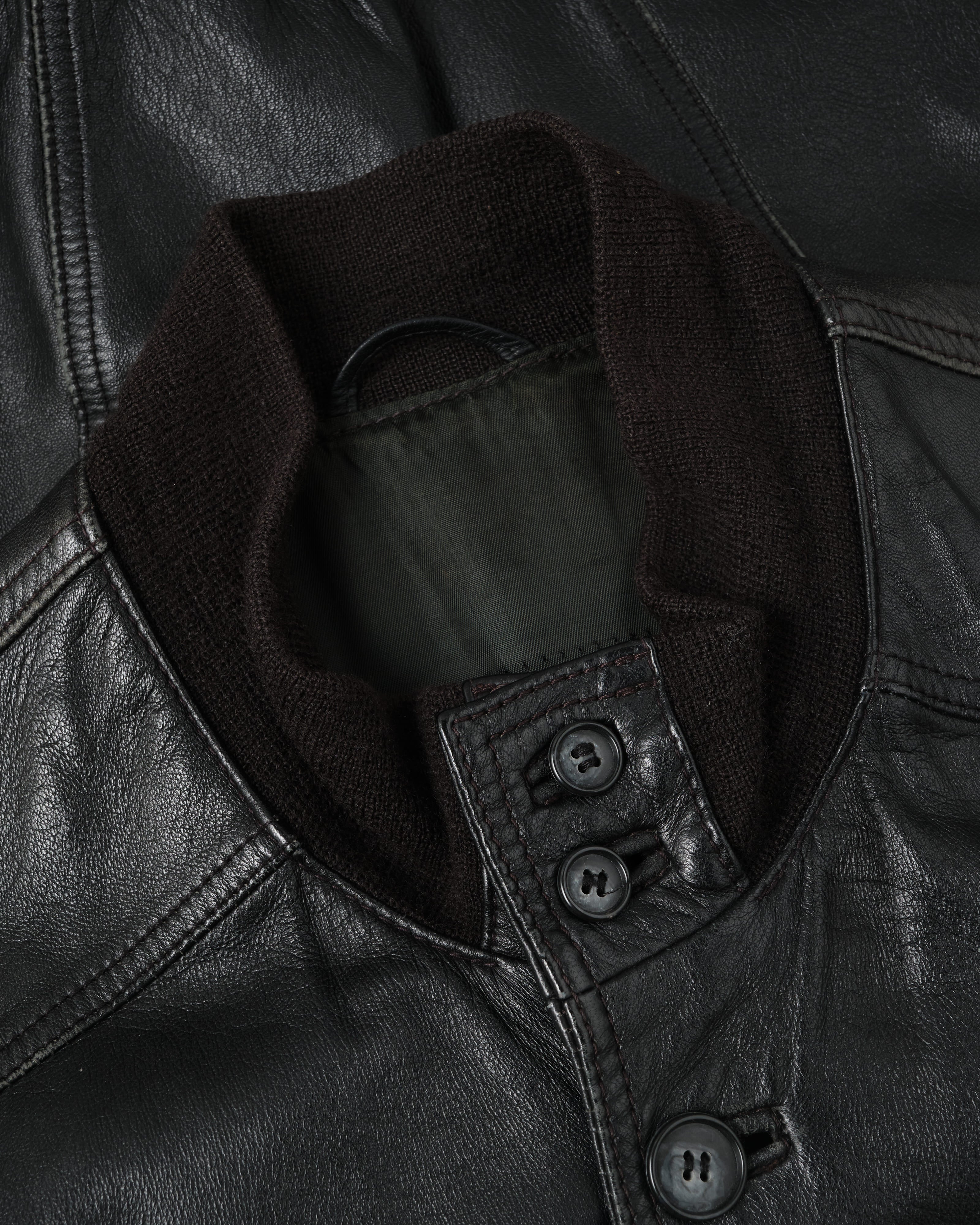 【~80's】Italian Vintage Valstarino Type Black Leather Blouson