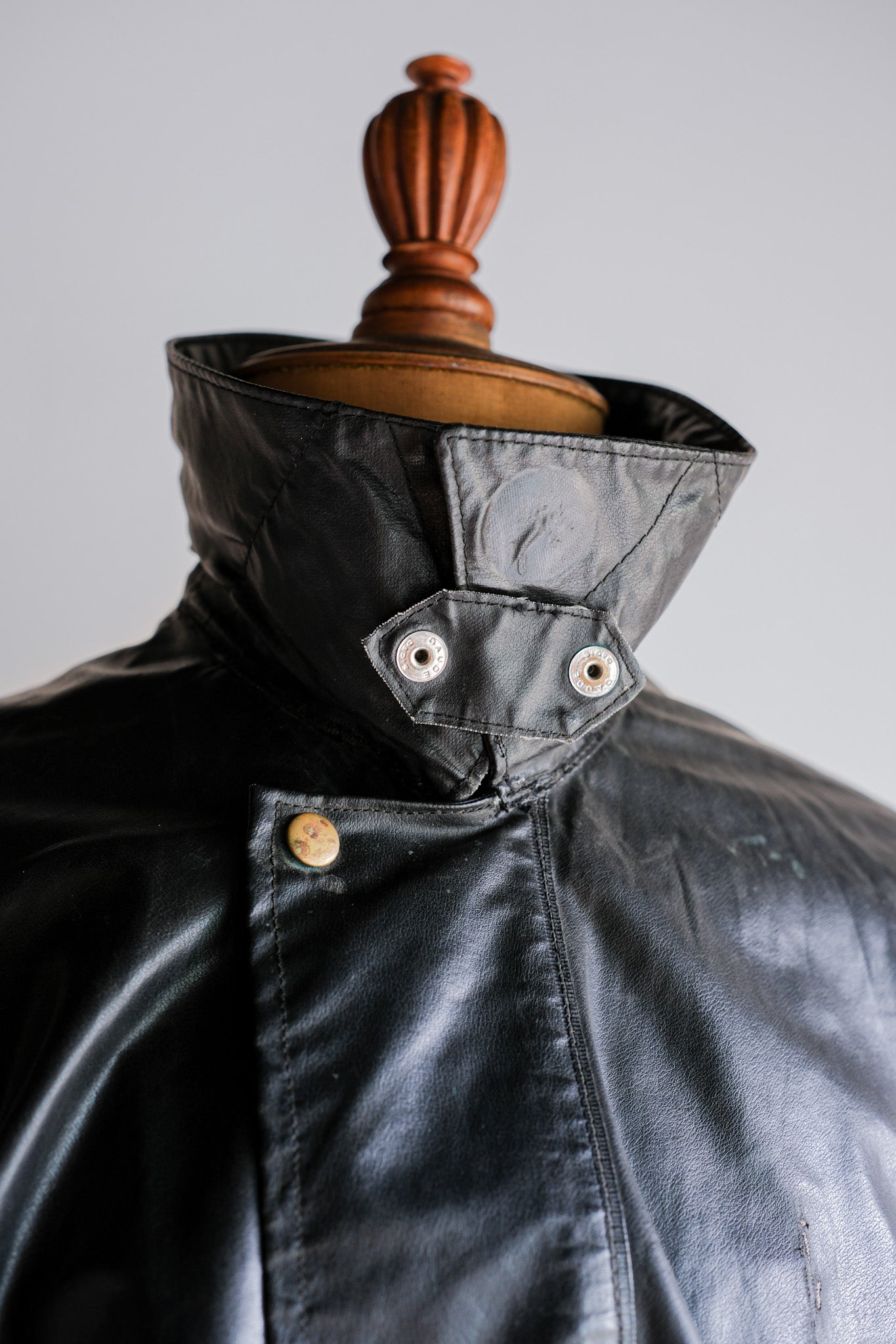 【~60's】French Vintage Raglan Sleeve Waterproof Rain Coat With Chin Strap "PTT"