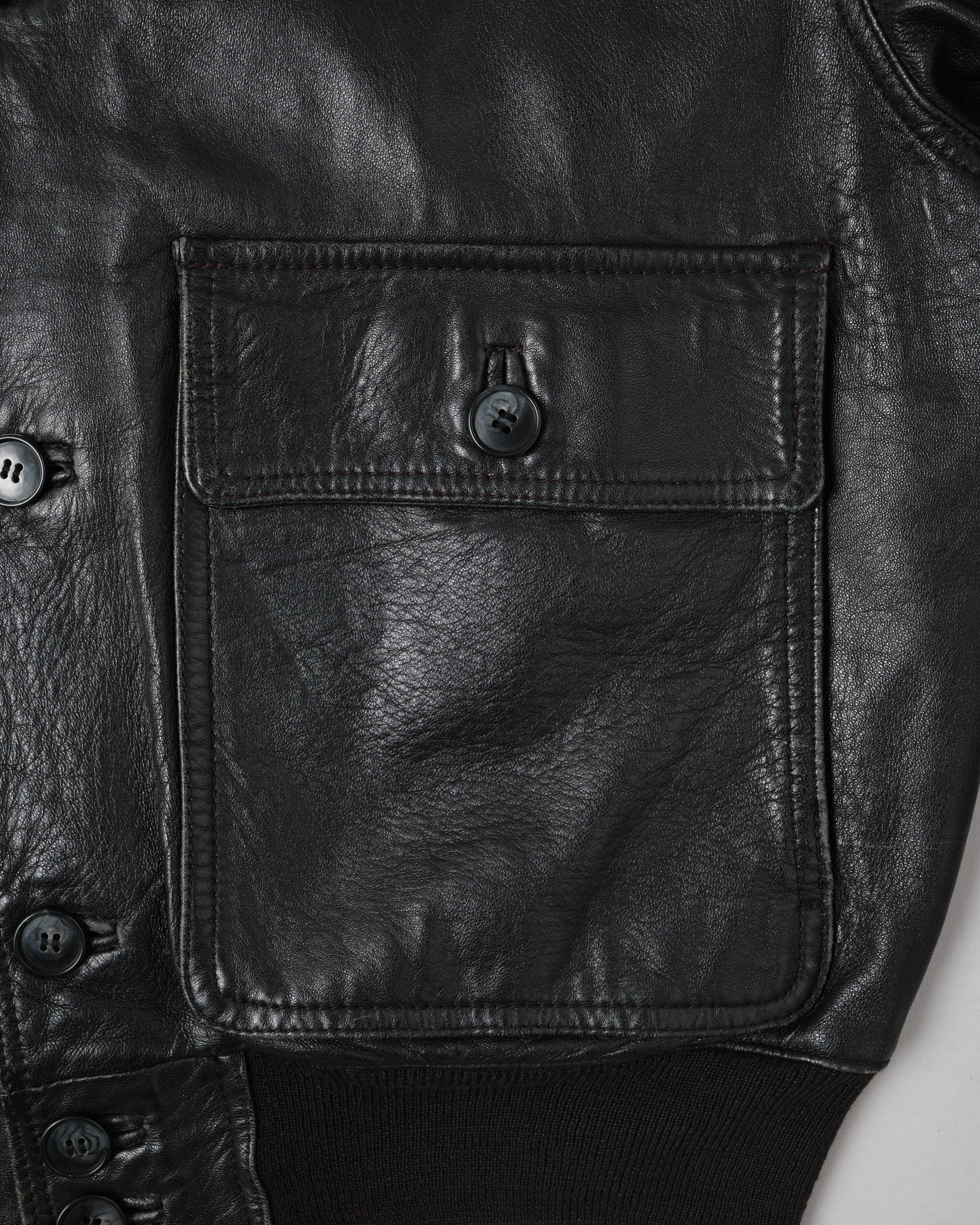 【~80's】Italian Vintage Valstarino Type Black Leather Blouson