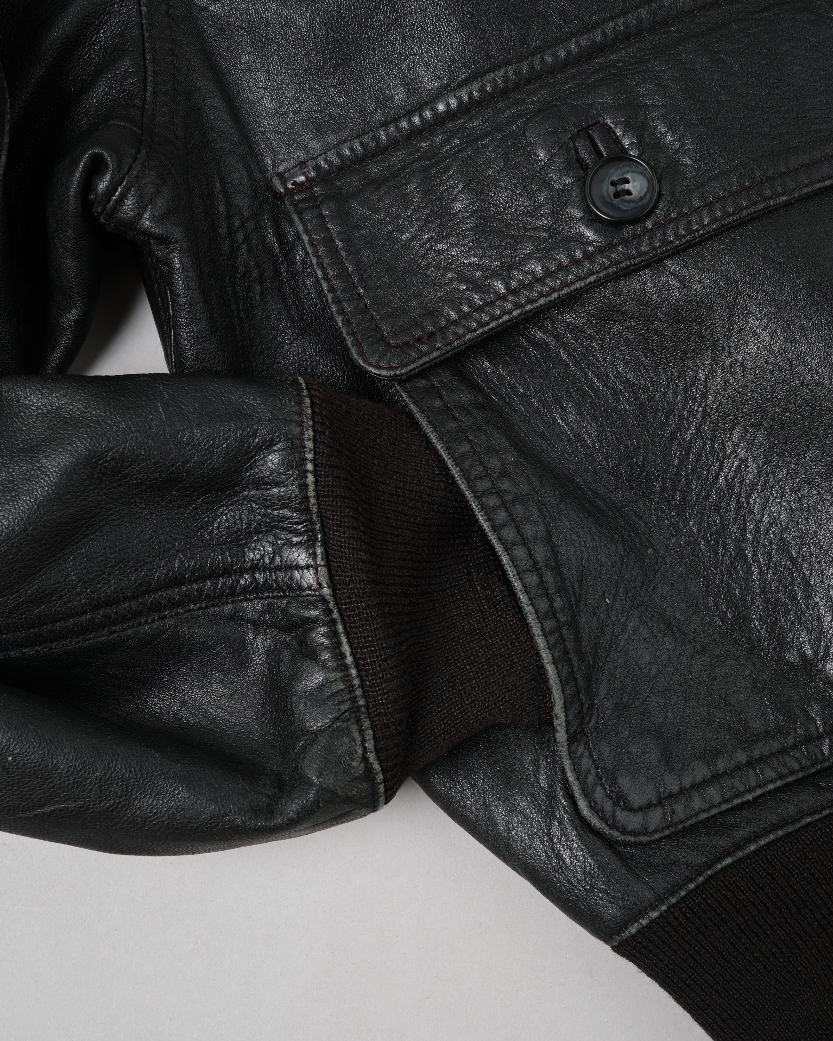 【~80's】Italian Vintage Valstarino Type Black Leather Blouson