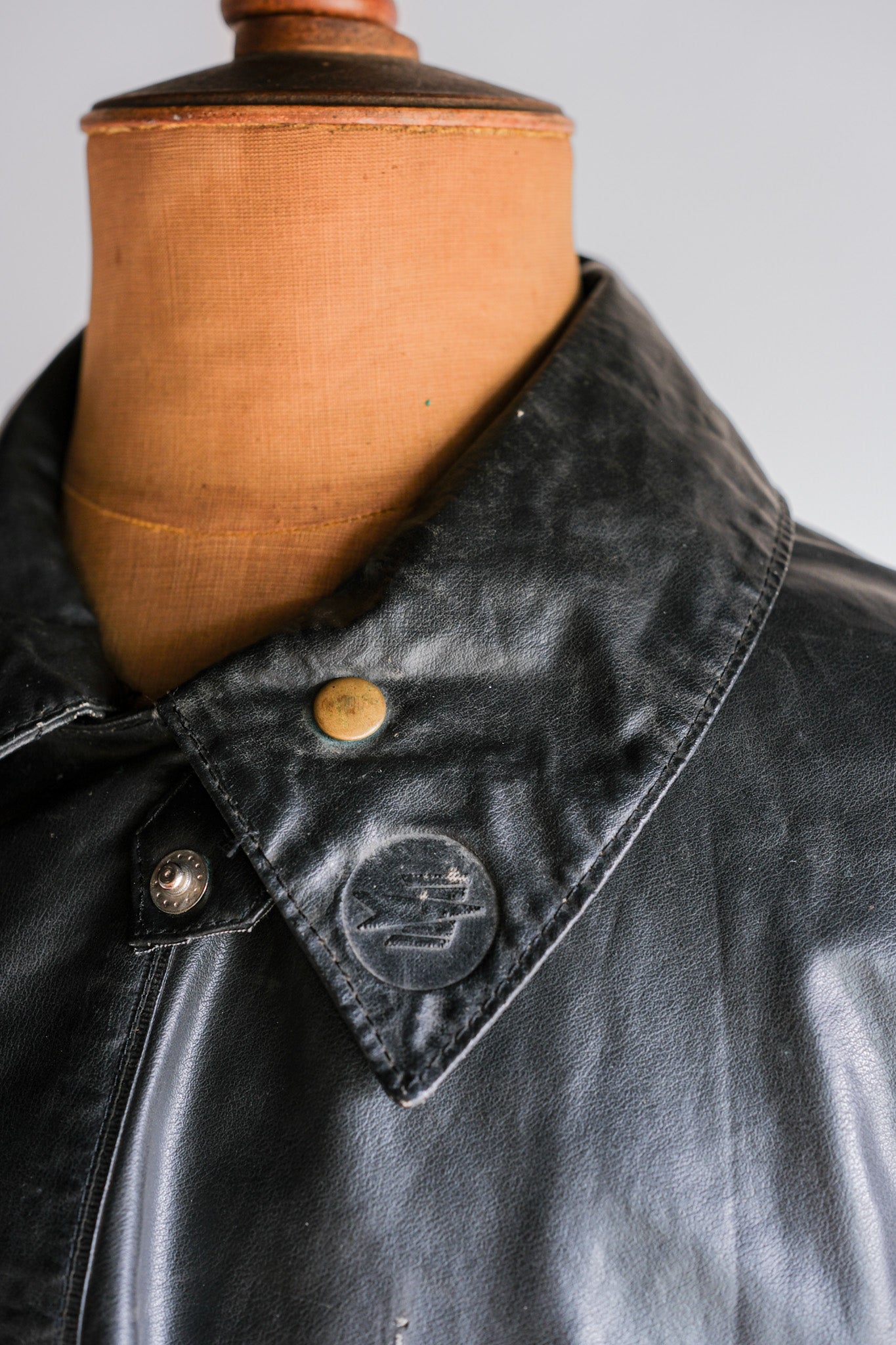 【~60's】French Vintage Raglan Sleeve Waterproof Rain Coat With Chin Strap "PTT"