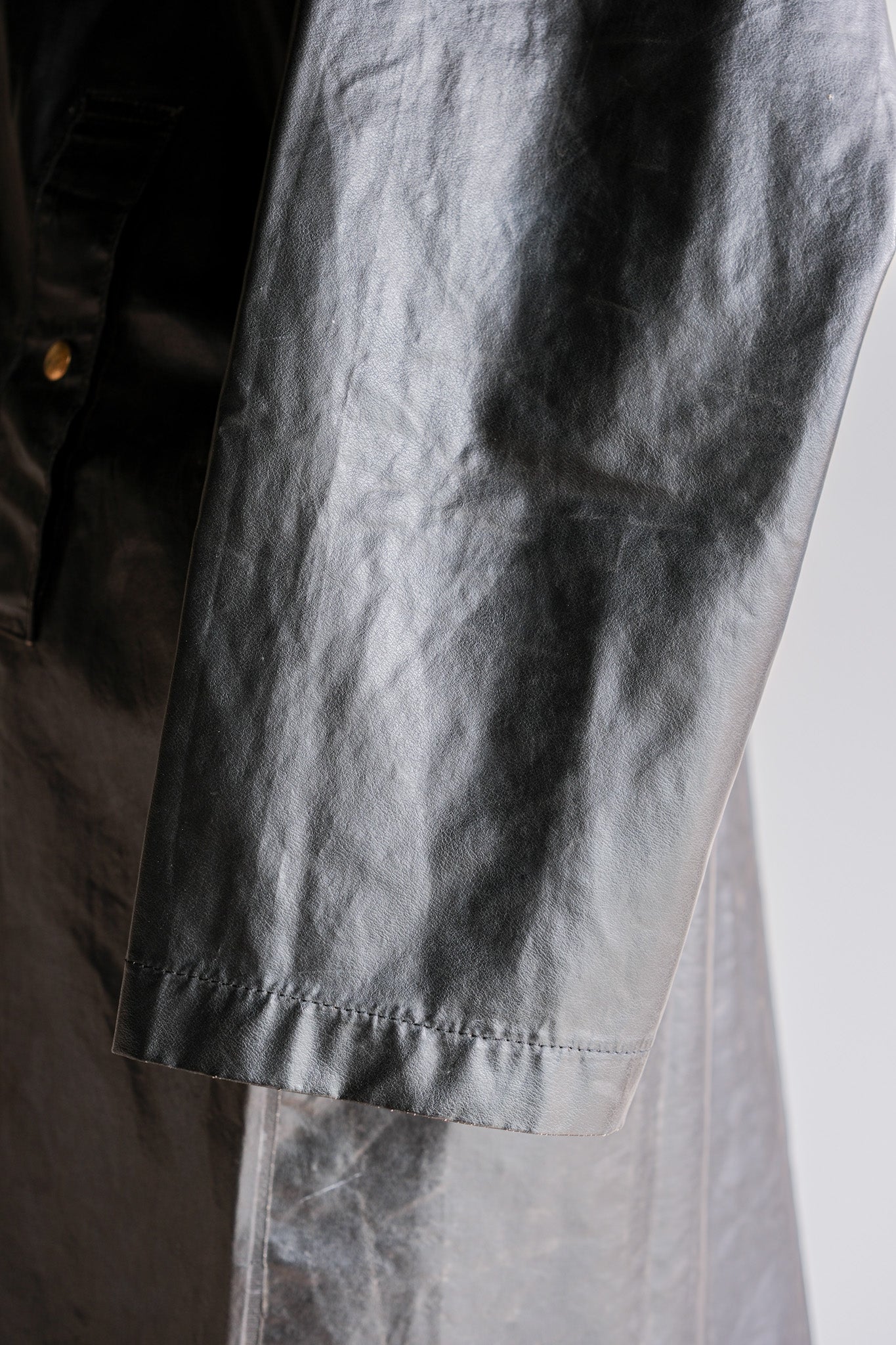 【~60's】French Vintage Raglan Sleeve Waterproof Rain Coat With Chin Strap "PTT"