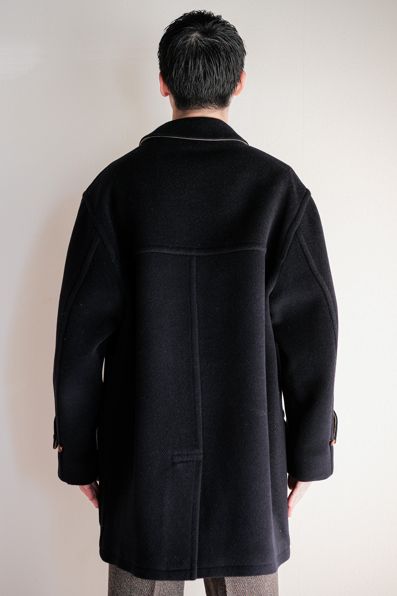 ［~90's］Old INVERTERE HBT Wool Jacket With Chin Strap Size.40 "Moorbrook"