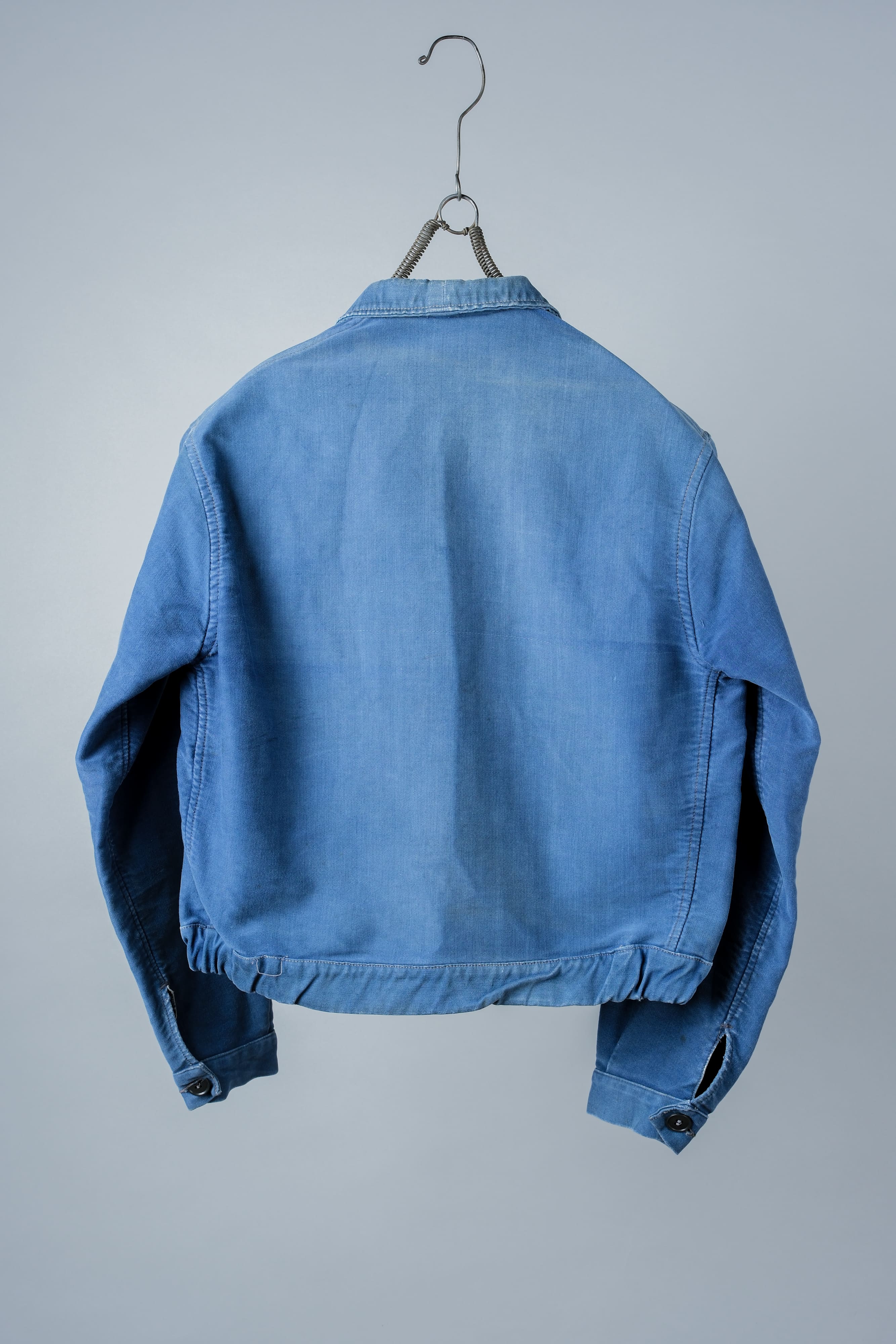 【~50’s】French Vintage Blue Moleskin Cyclist Jacket "Le Mont St. Michel"