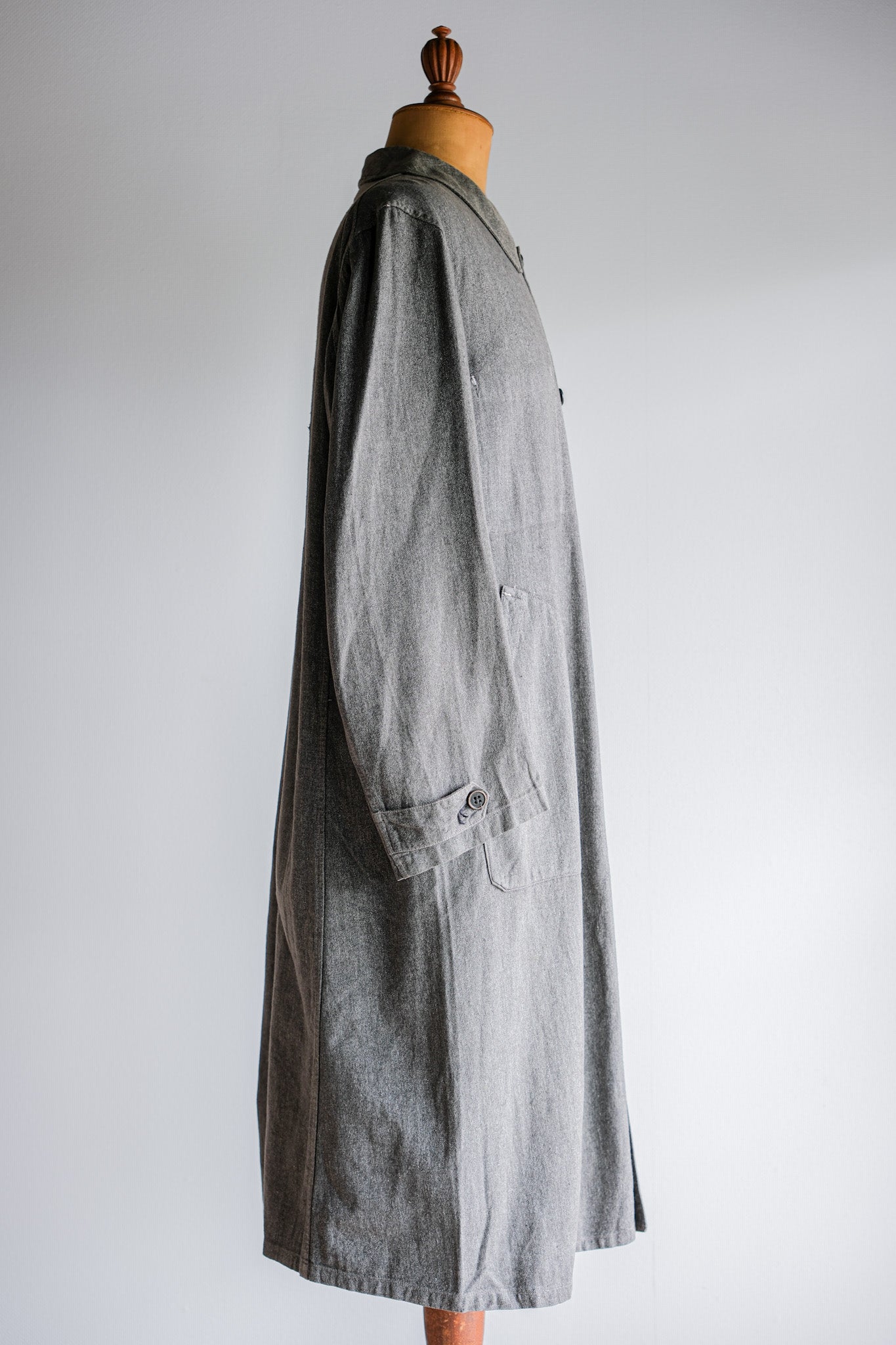 [〜30年代]法國復古鹽和胡椒棉斜紋斜紋衣工作外套